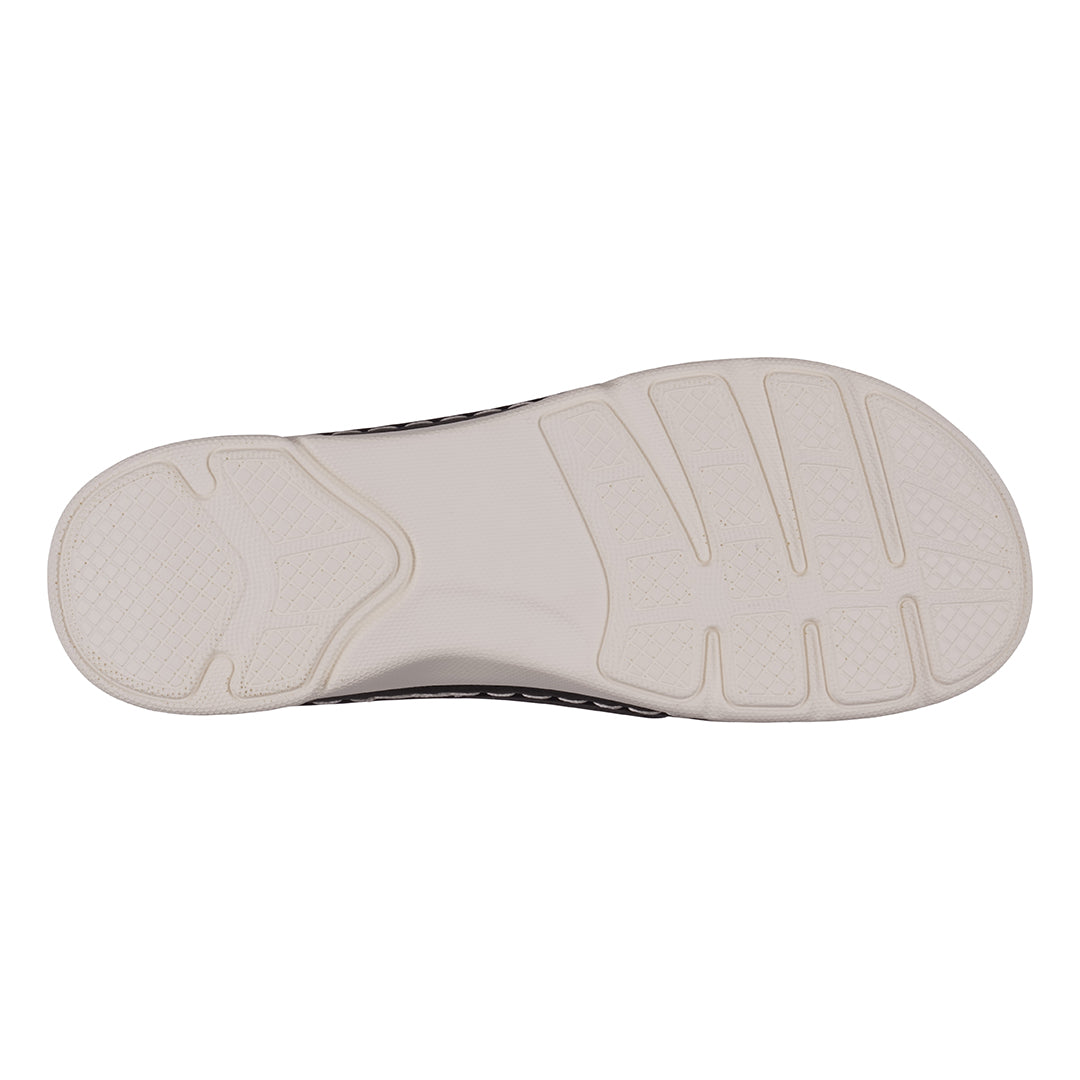 White sole of a shoe on a white background