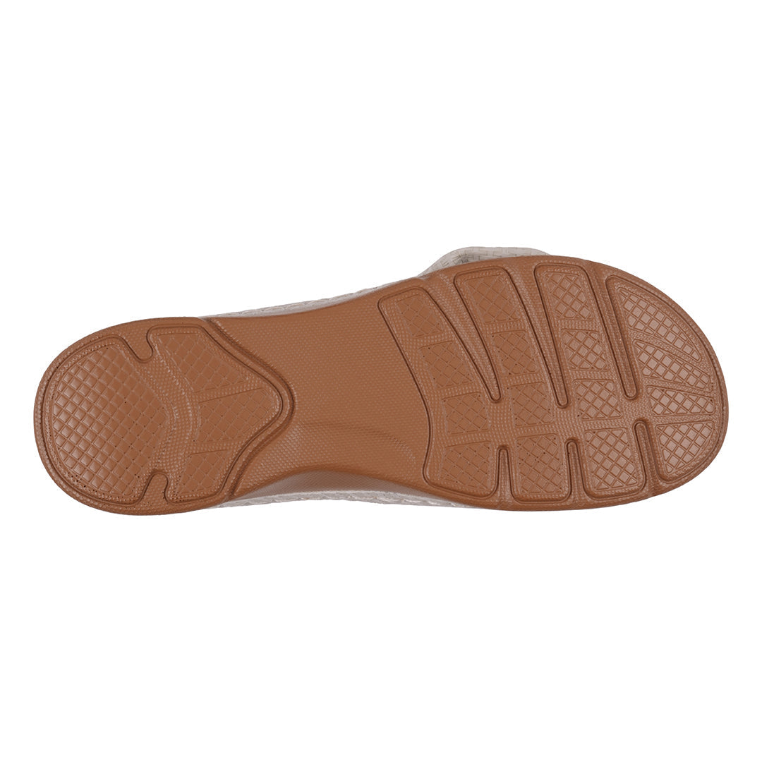 Brown sole of a shoe on a white background