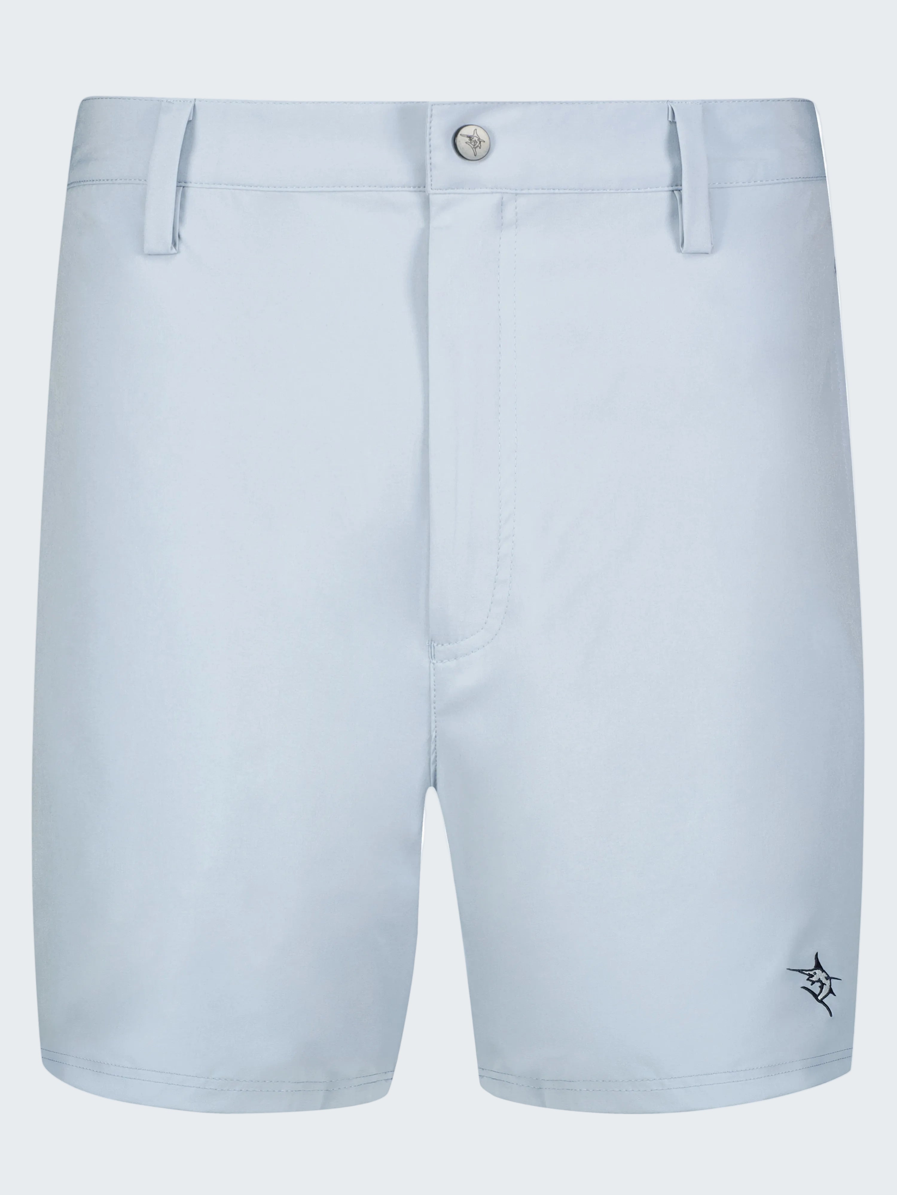 Light blue shorts on a white background