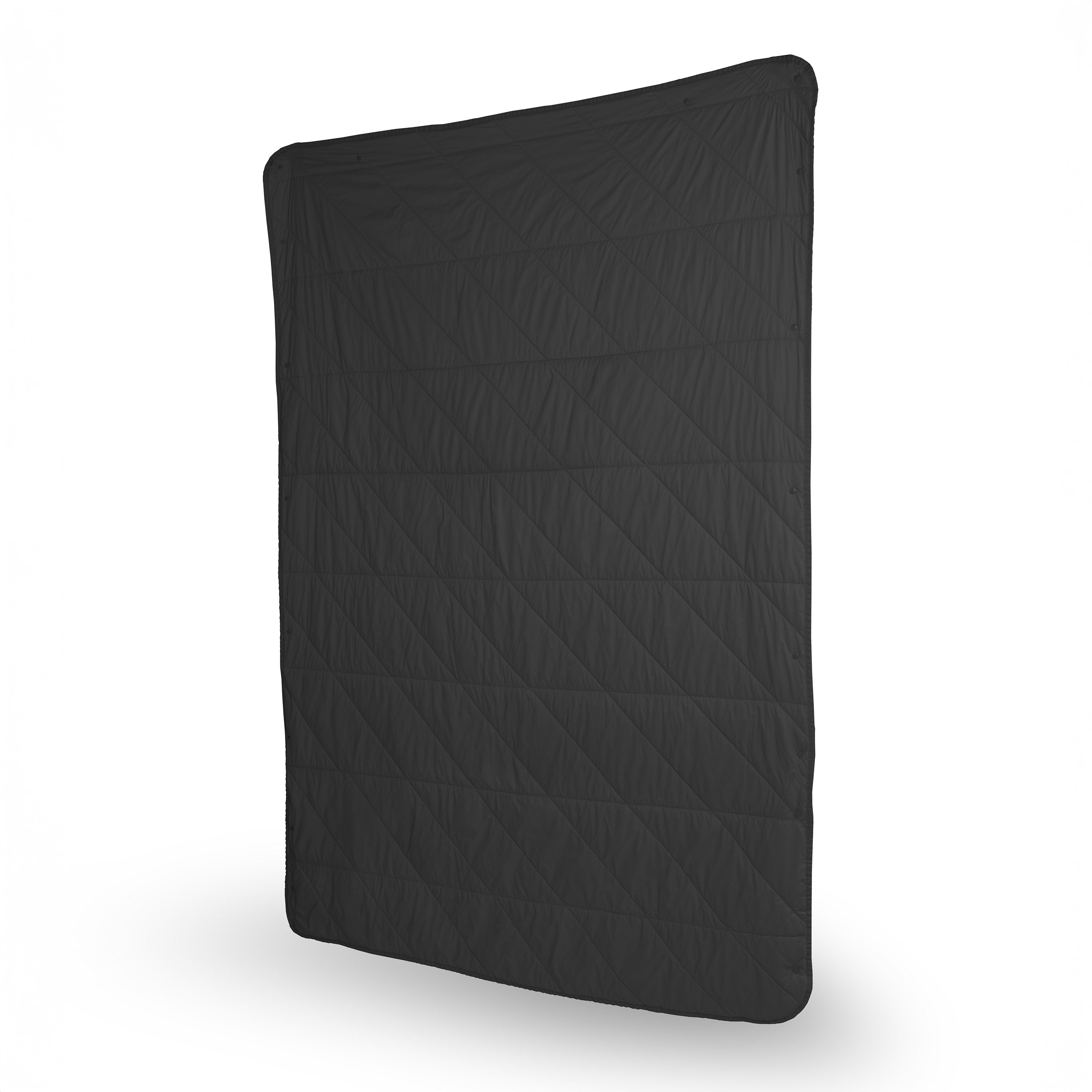 Black quilted mat on a white background