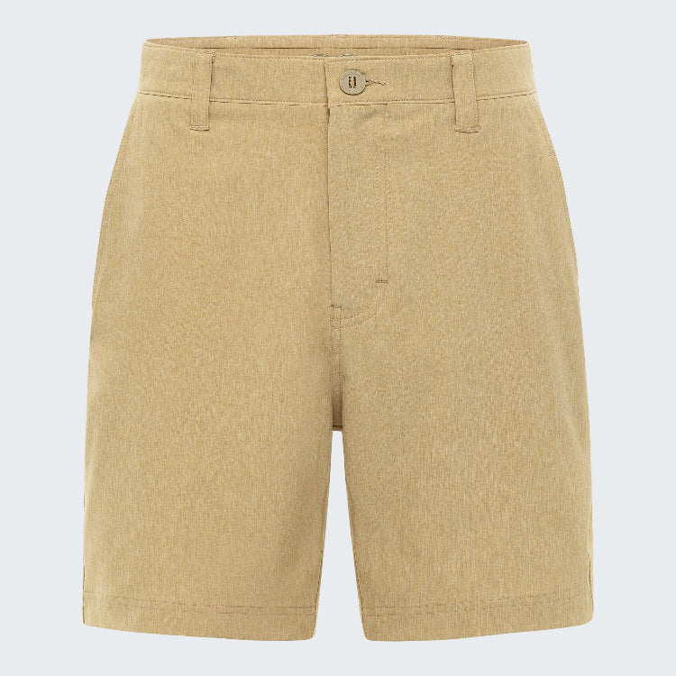 Beige shorts on a white background