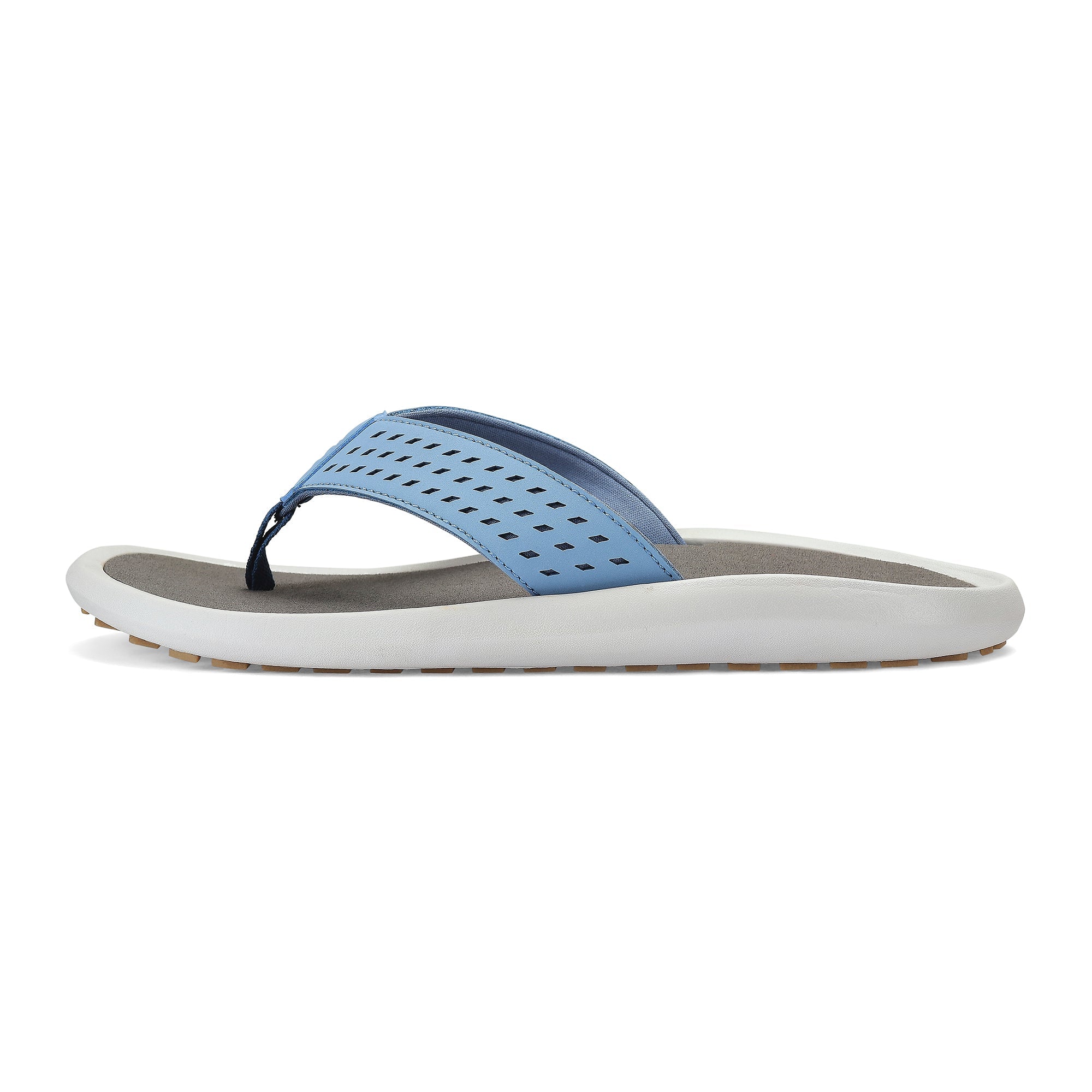Blue sandal with white sole on a white background