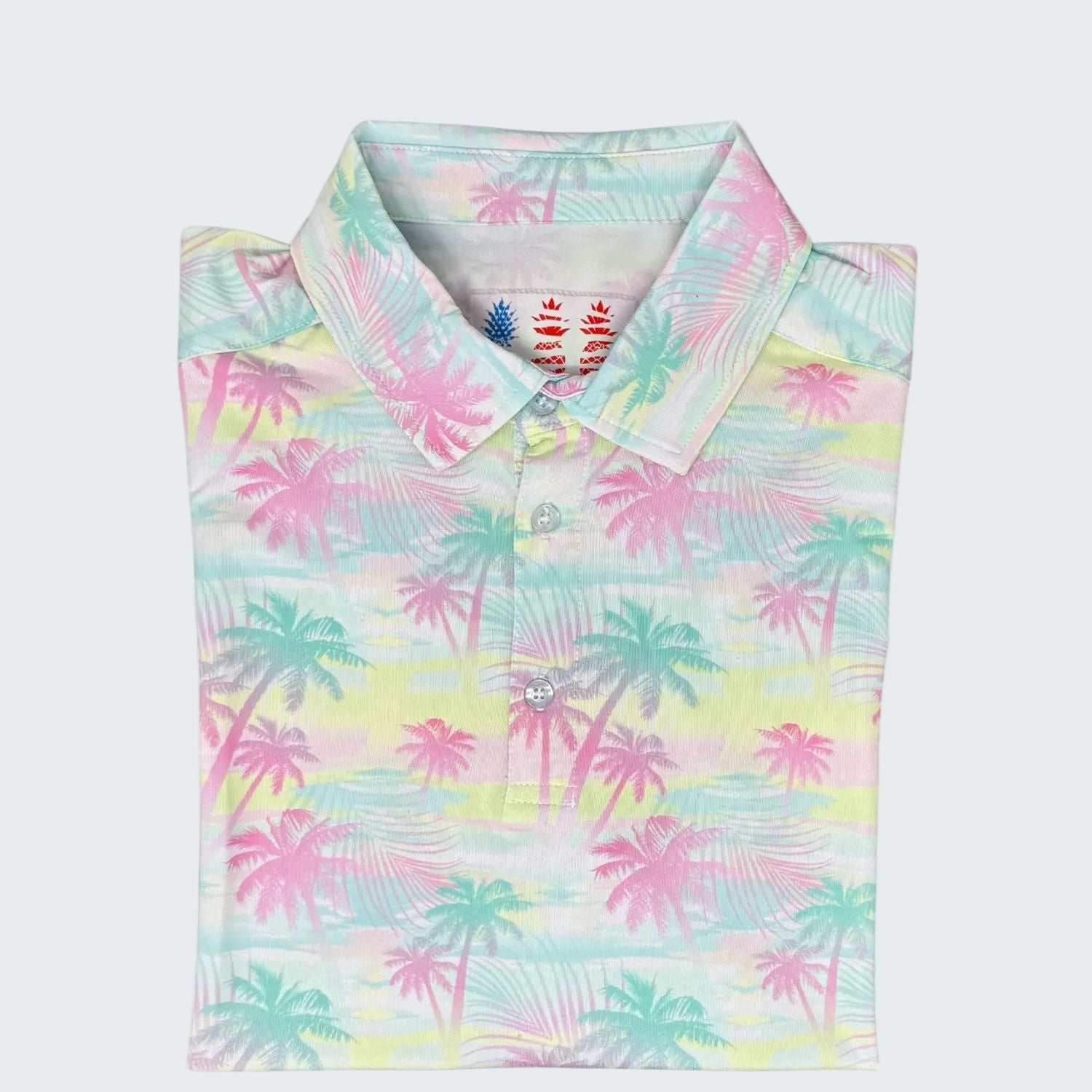 Folded shirt with palm tree pattern and text indicating 10-year anniversary and 2026 limited edition.