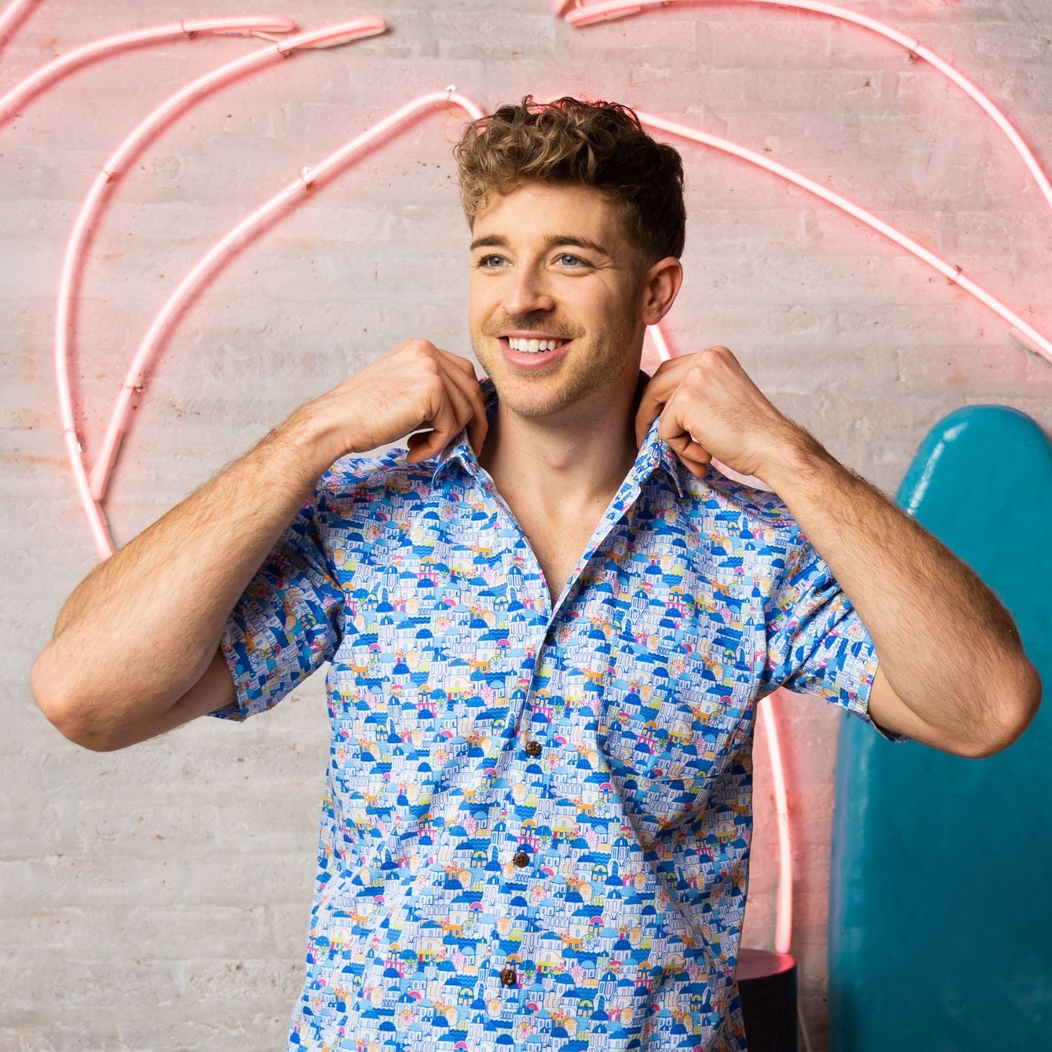 Super Stretch Greek Paradise Hawaiian Shirt