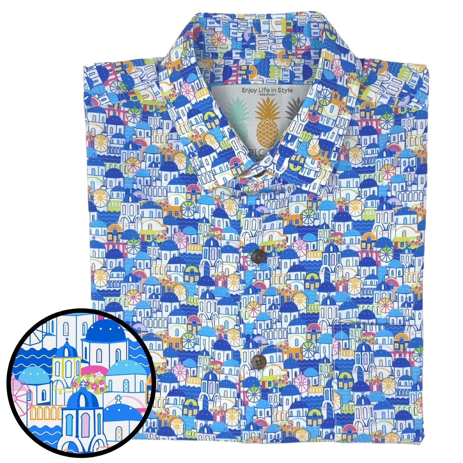 Super Stretch Greek Paradise Hawaiian Shirt