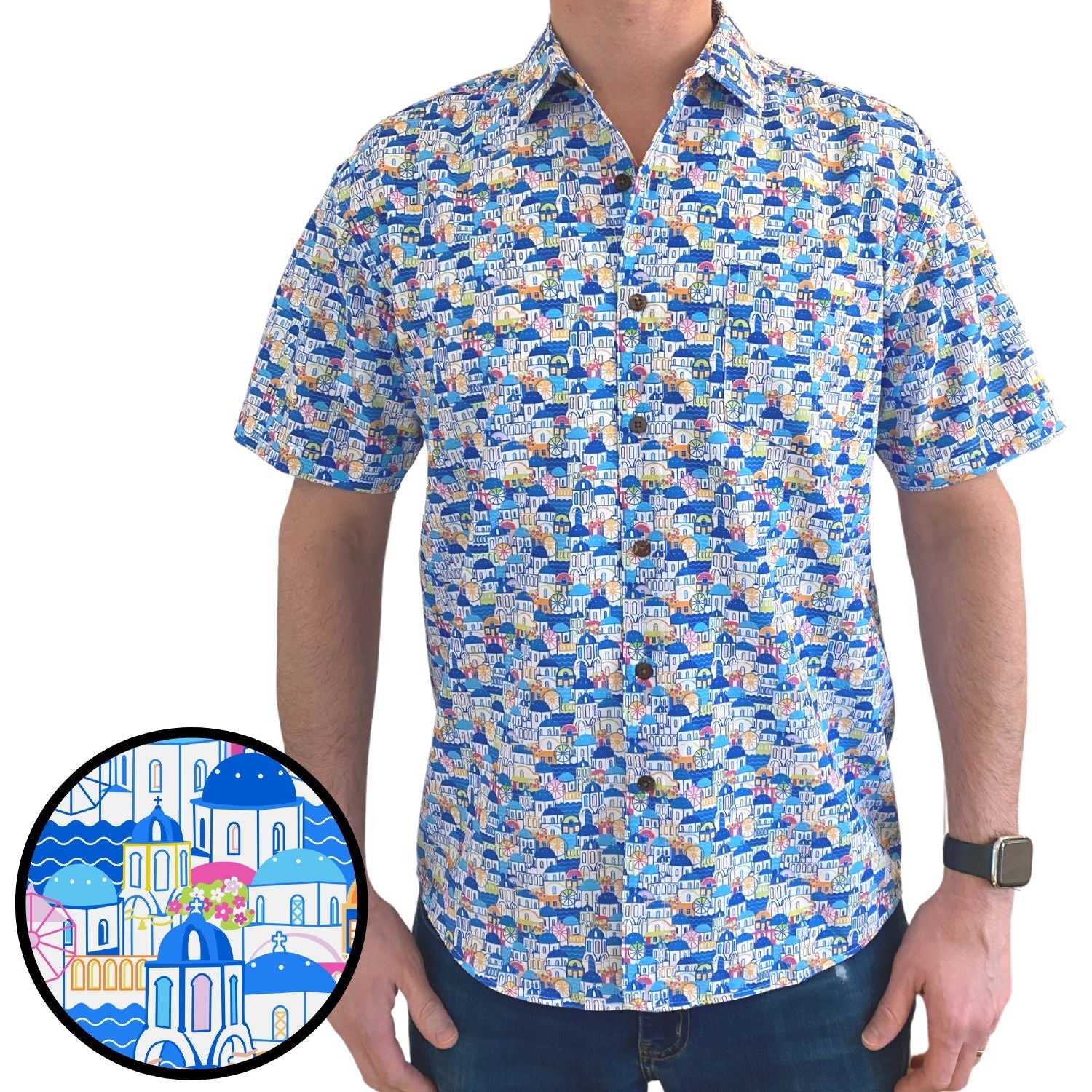 Super Stretch Greek Paradise Hawaiian Shirt