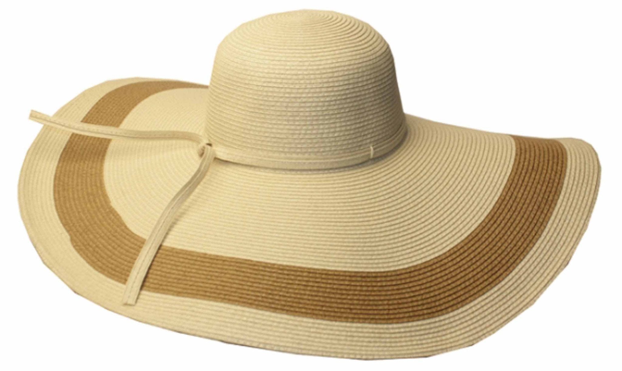 Beige and brown sun hat on a white background