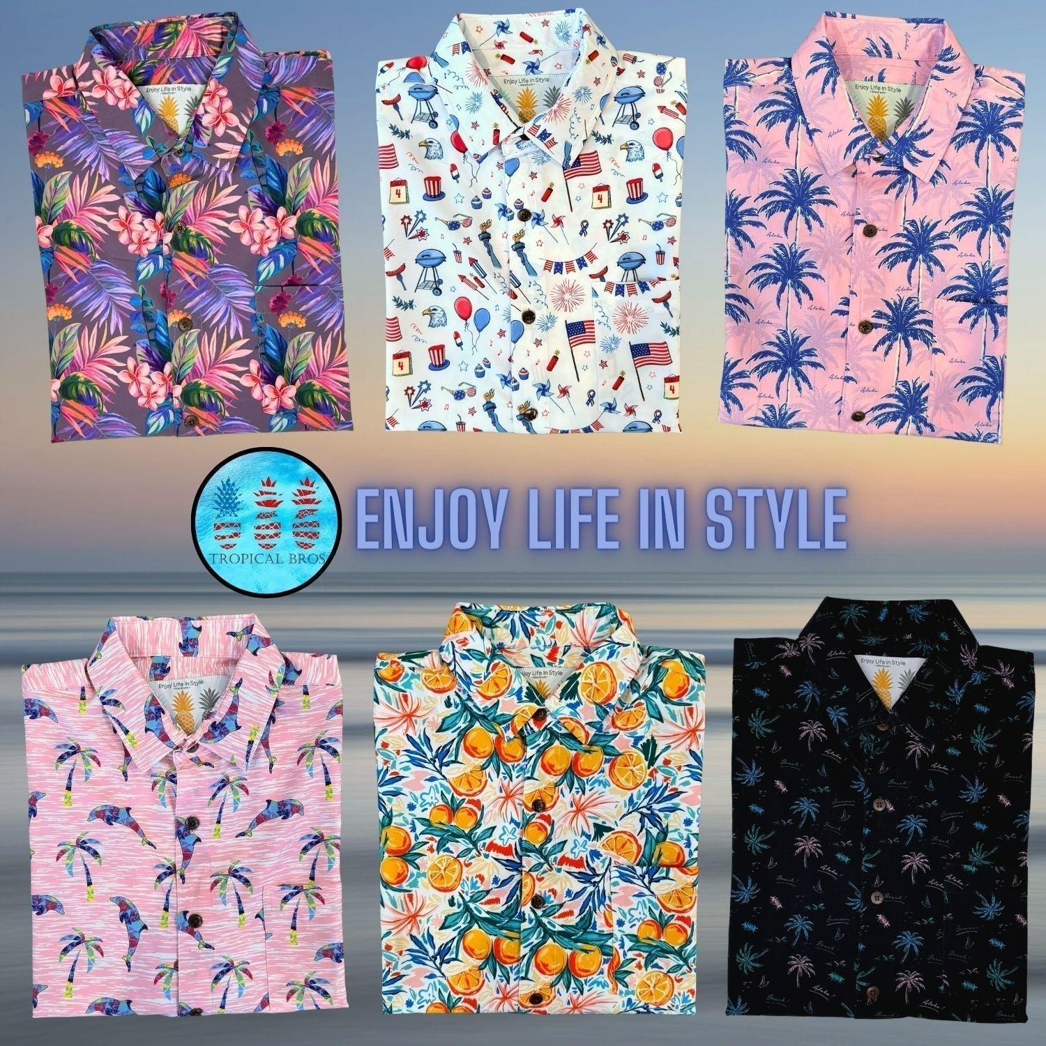 Super Stretch Vacation Palms Hawaiian Shirt