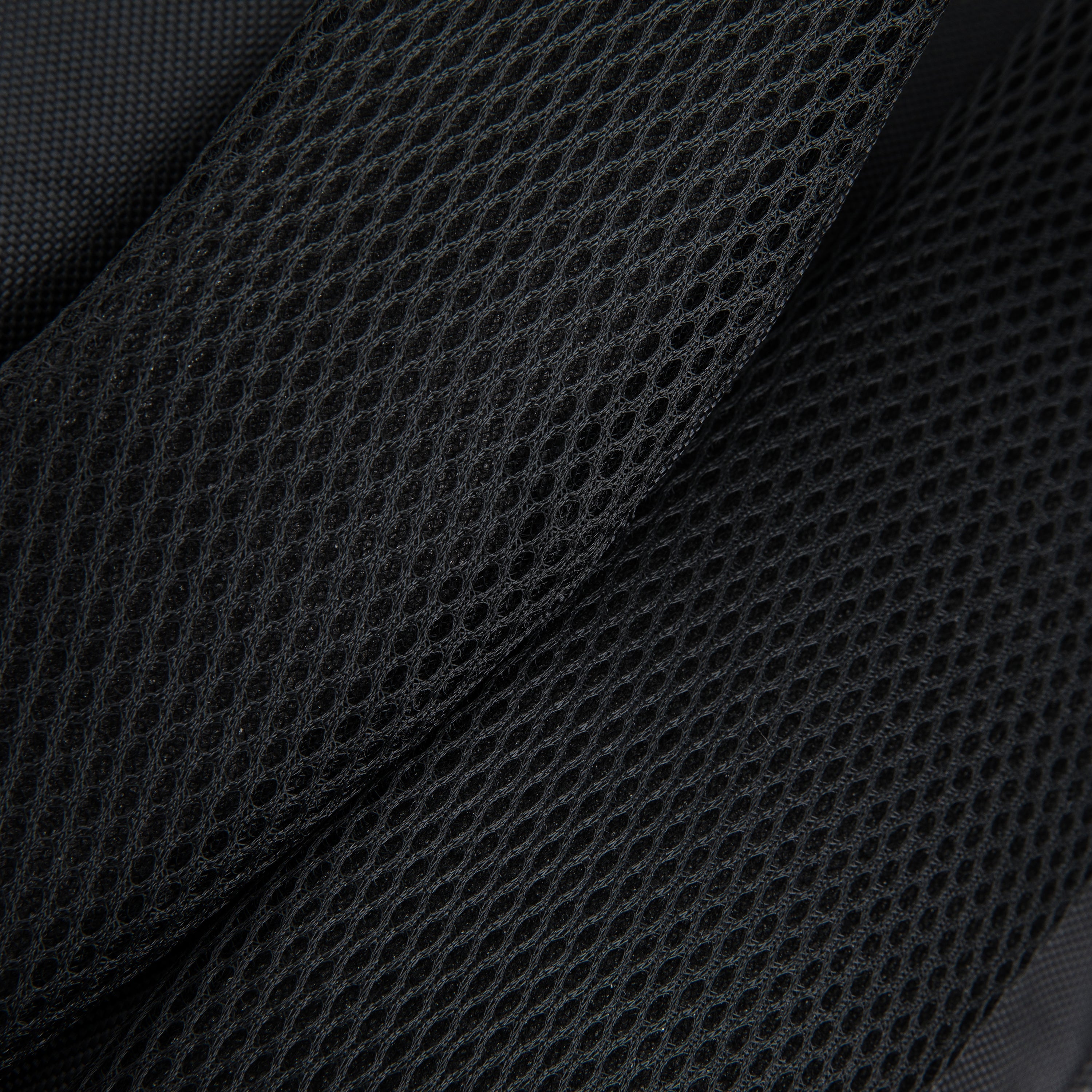 Close-up of black mesh fabric texture