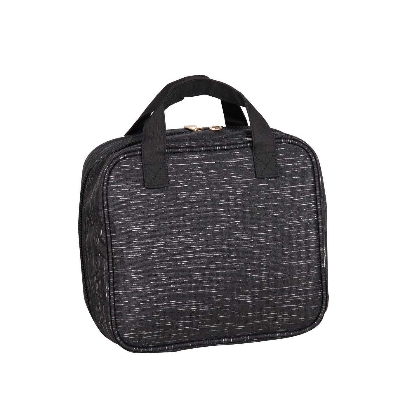 Black travel bag on a white background