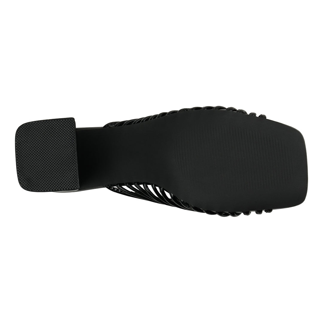 Black sandal sole on a white background