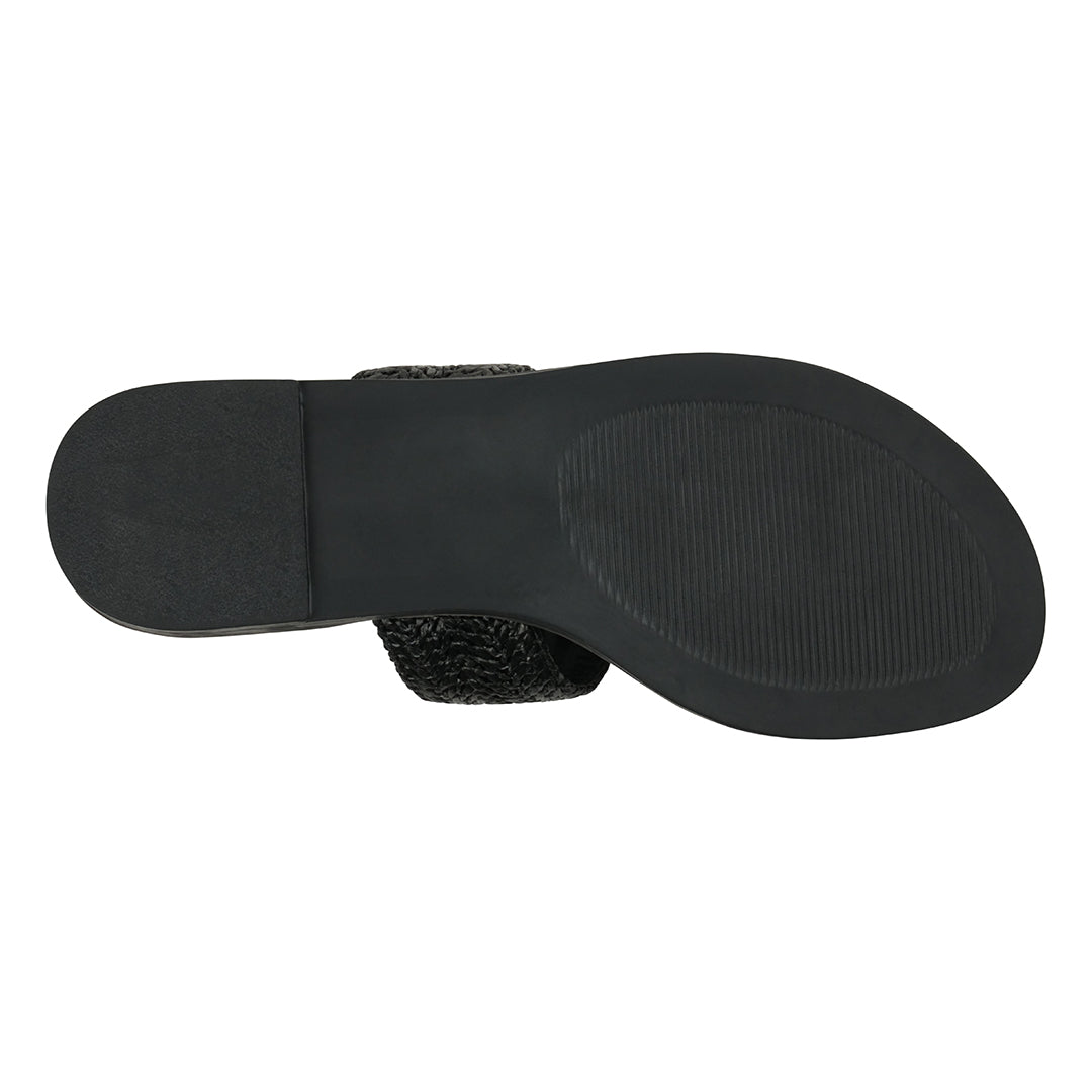 Black sandal sole on a white background