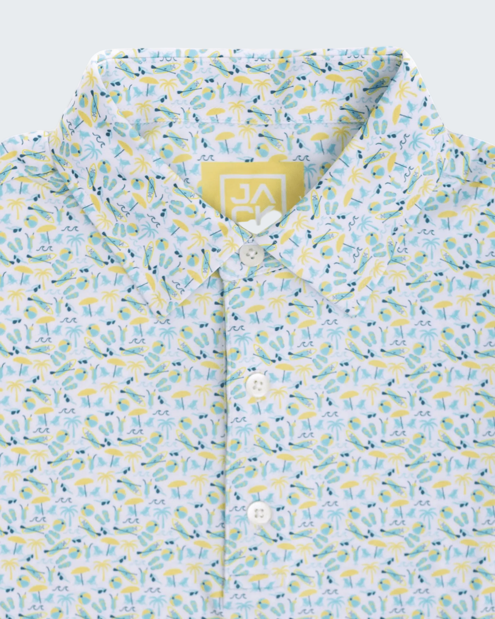 Shirt with a colorful pattern on a white background