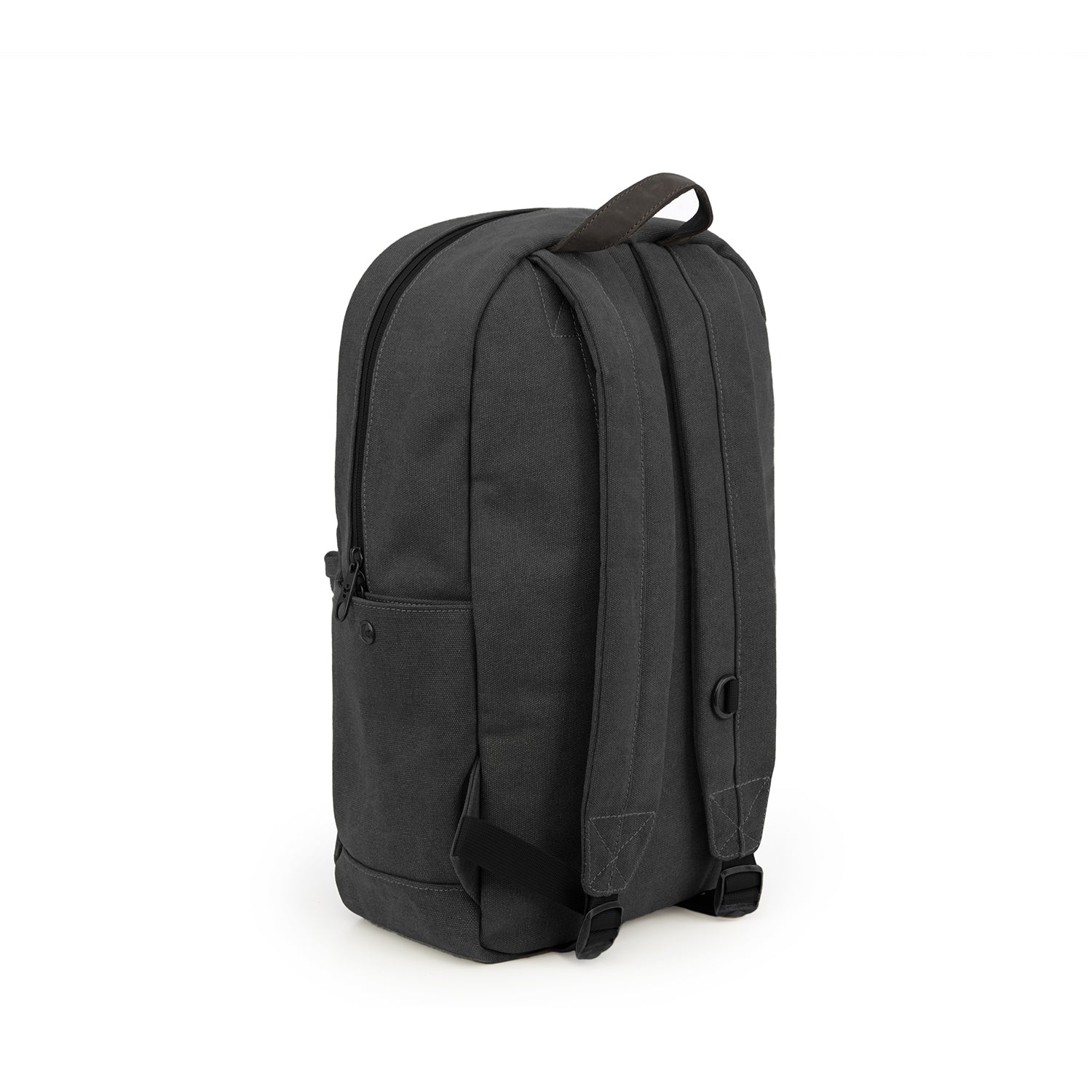 Black backpack on a white background