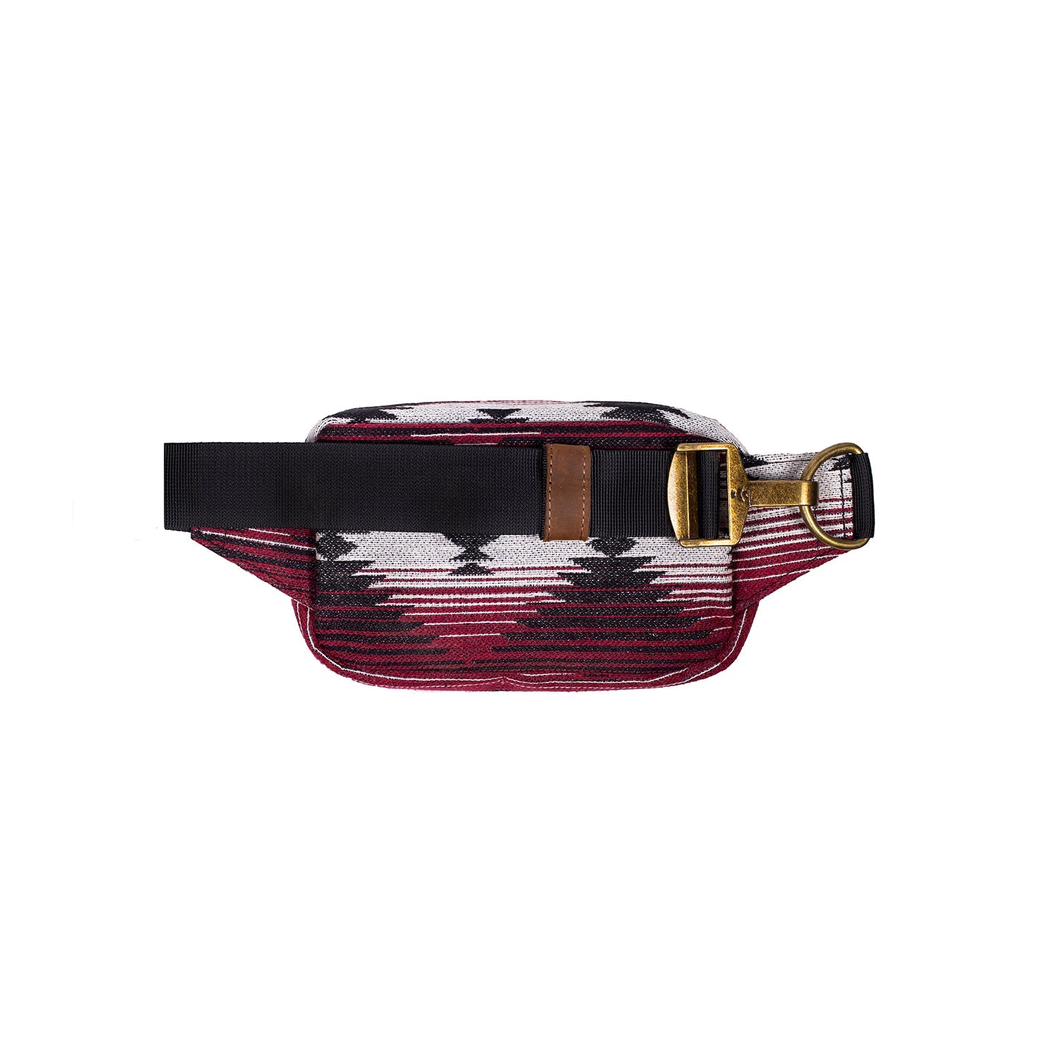 Fanny pack with geometric pattern on a white background