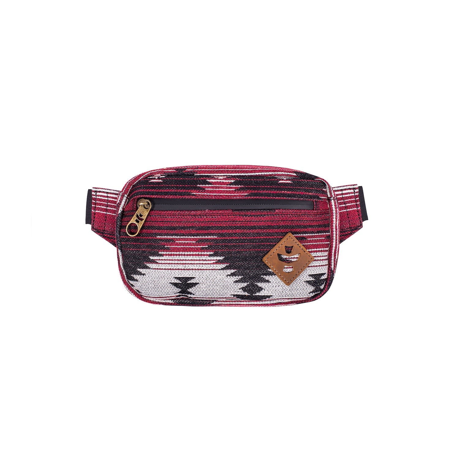 Fanny pack with geometric pattern on a white background