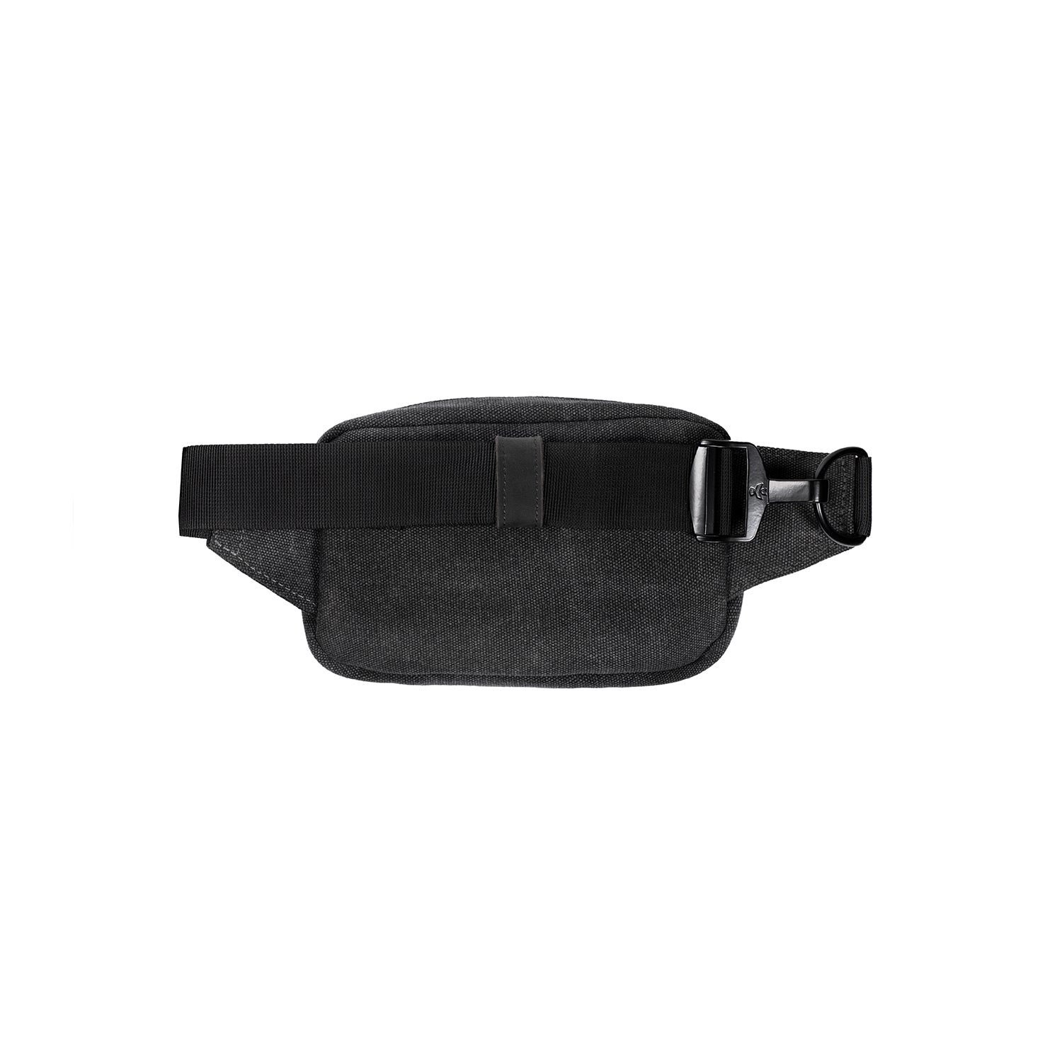 Black waist bag on a white background