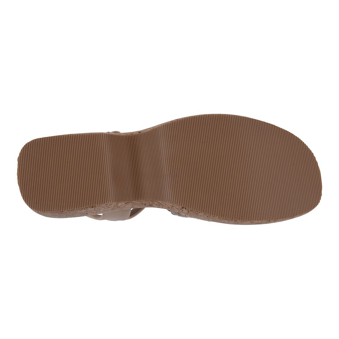 Brown sandal sole on a white background