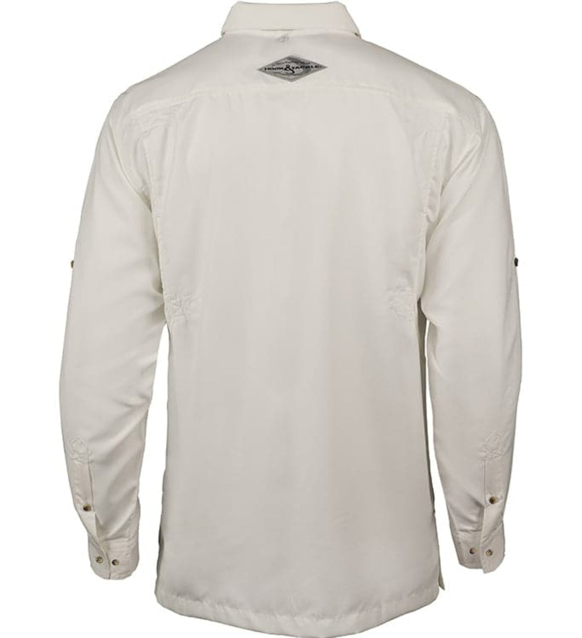 Beige jacket with a brand logo on the back against a white background