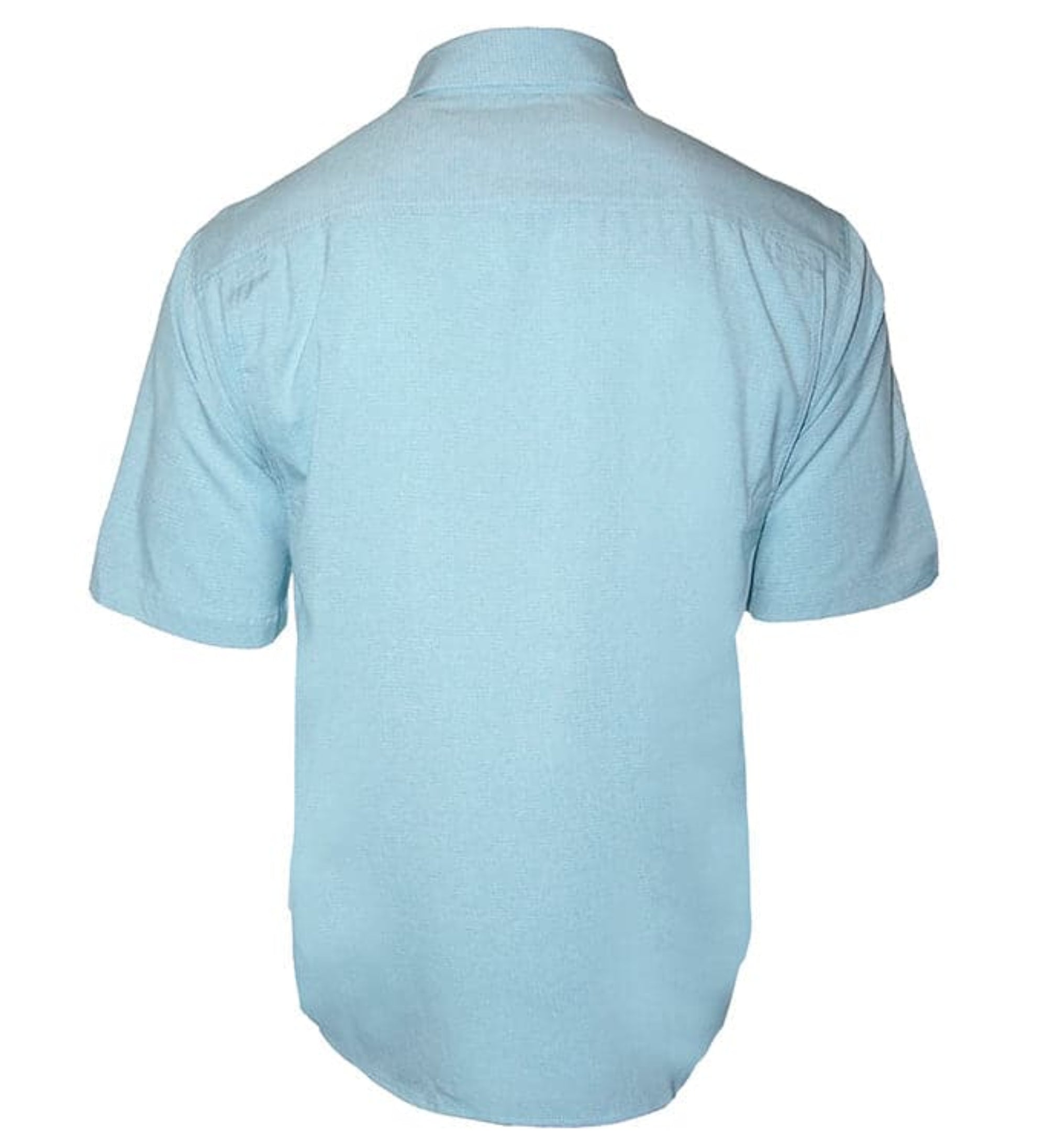 Light blue short-sleeve shirt on a white background