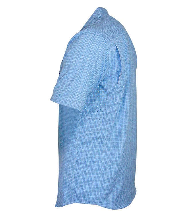 Blue checkered shirt on a white background