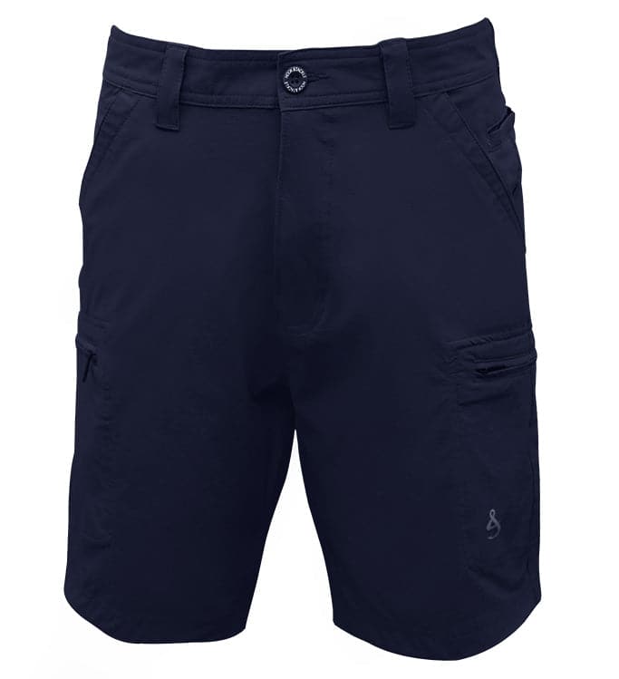 Navy blue shorts on a white background