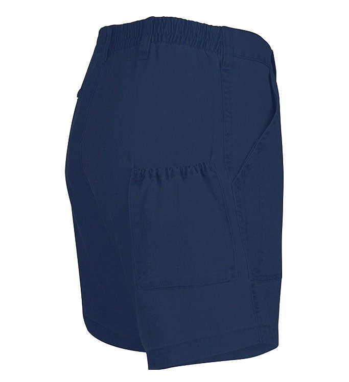 Navy blue shorts on a white background