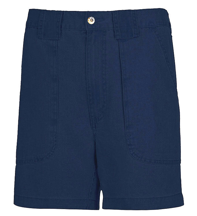 Navy blue shorts on a white background
