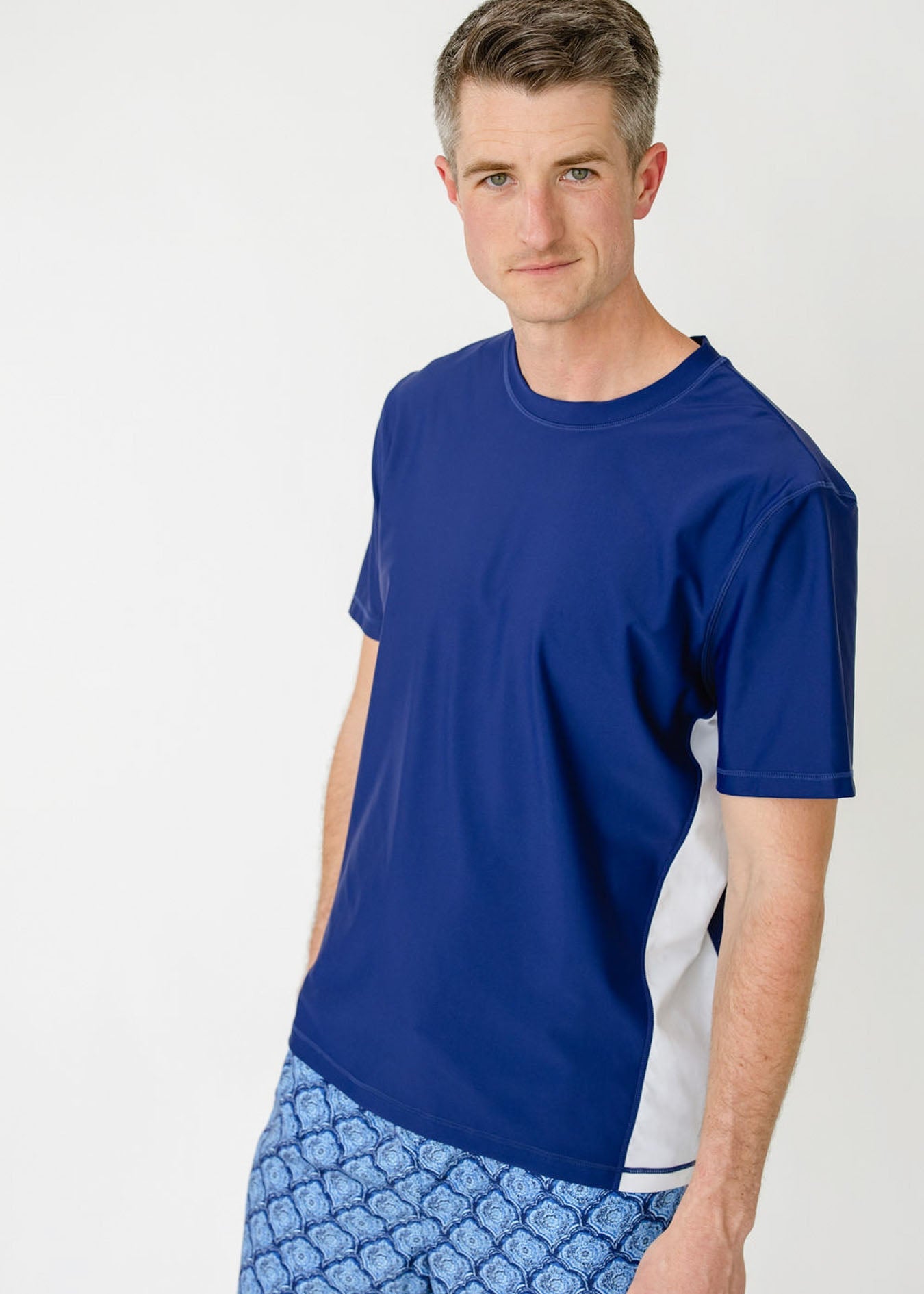 Cabana Life Men's Navy Short Sleeve Rashguard