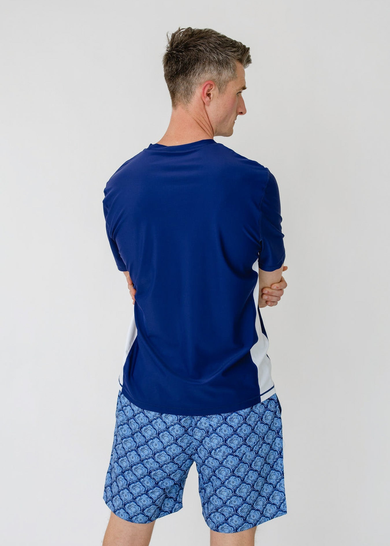 Cabana Life Men's Navy Short Sleeve Rashguard