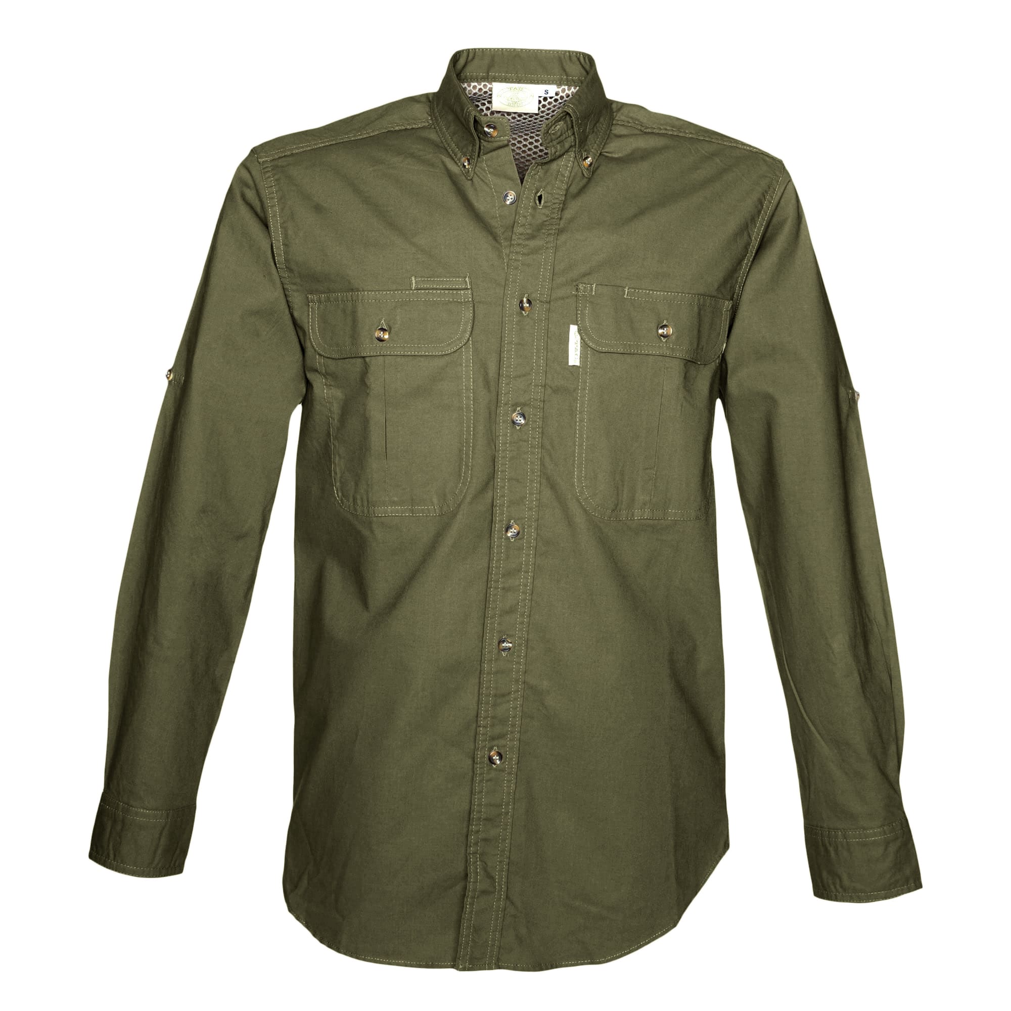 Gray shirt with two front pockets on a white background