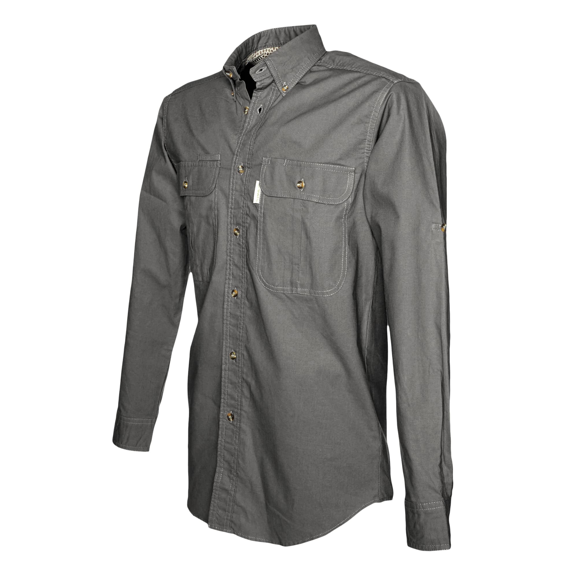 Gray shirt with long sleeves on a white background