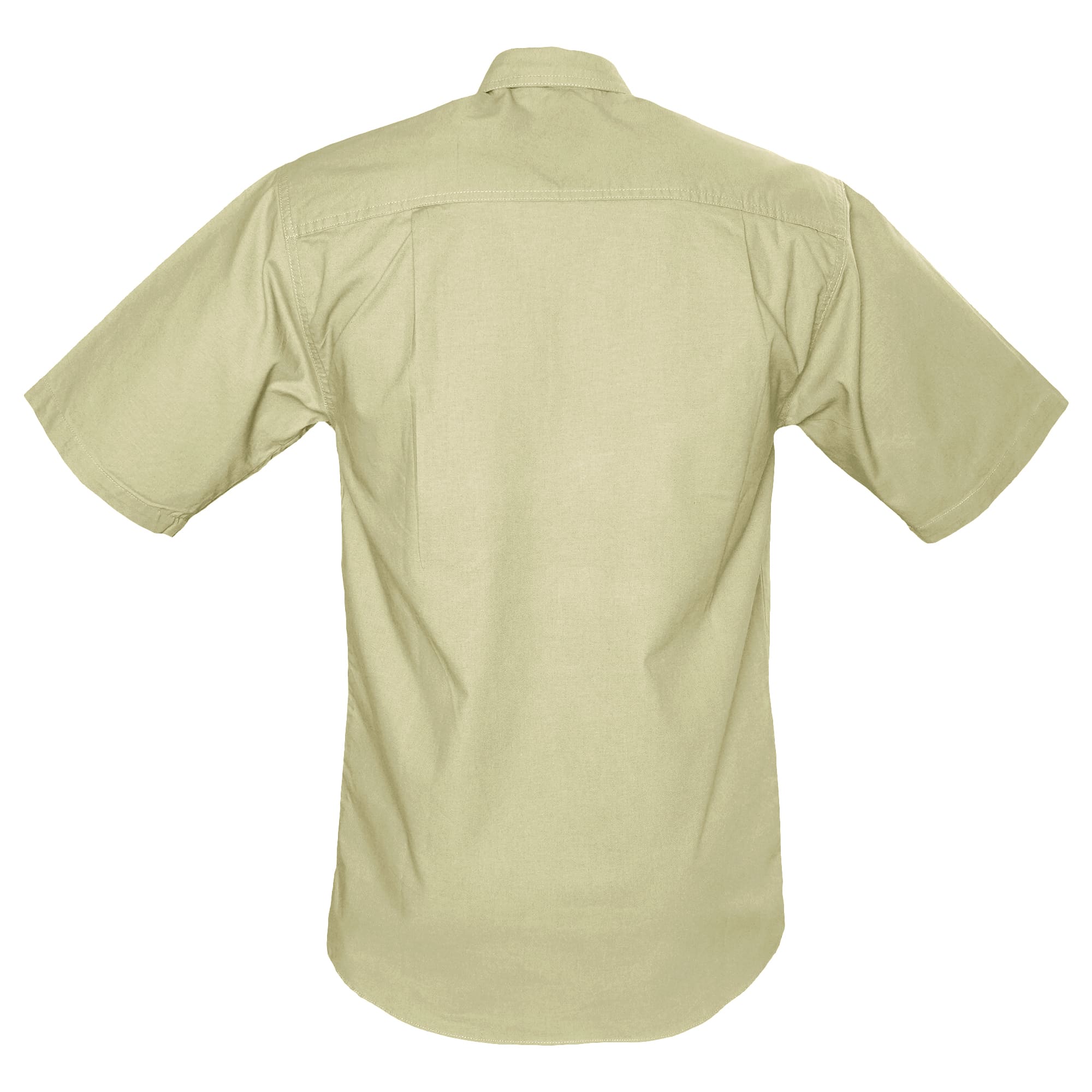Beige short-sleeve shirt on a white background