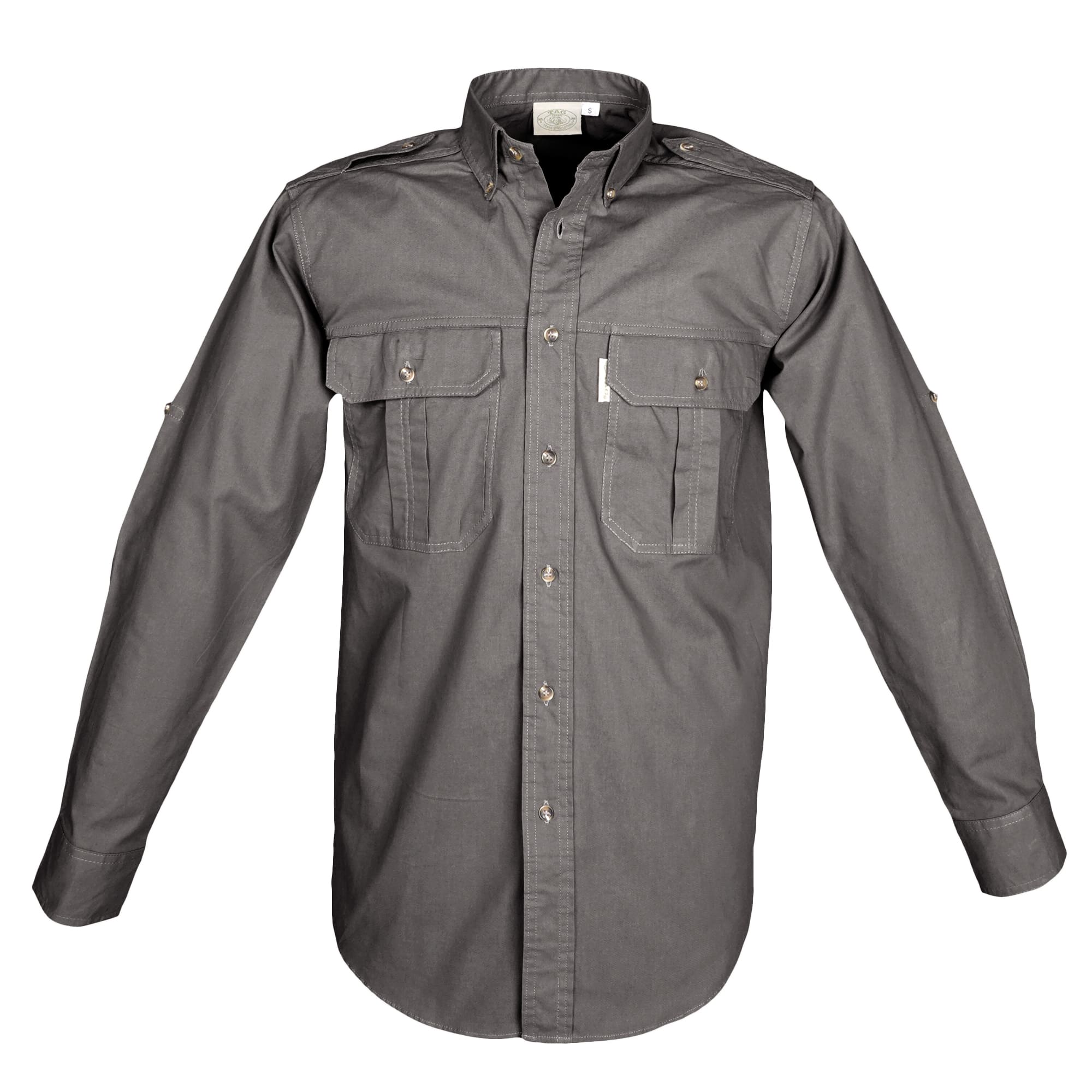 Gray shirt with pockets on a white background