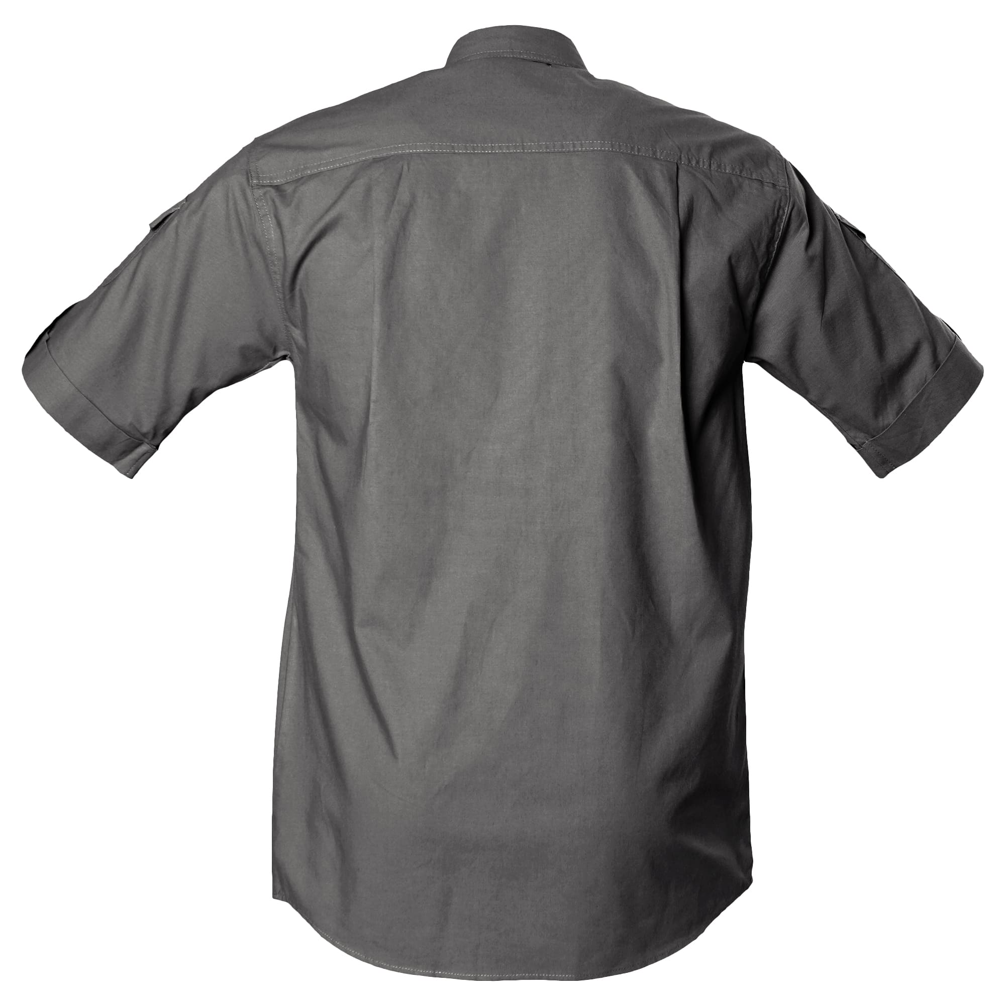 Gray short-sleeve shirt on a white background