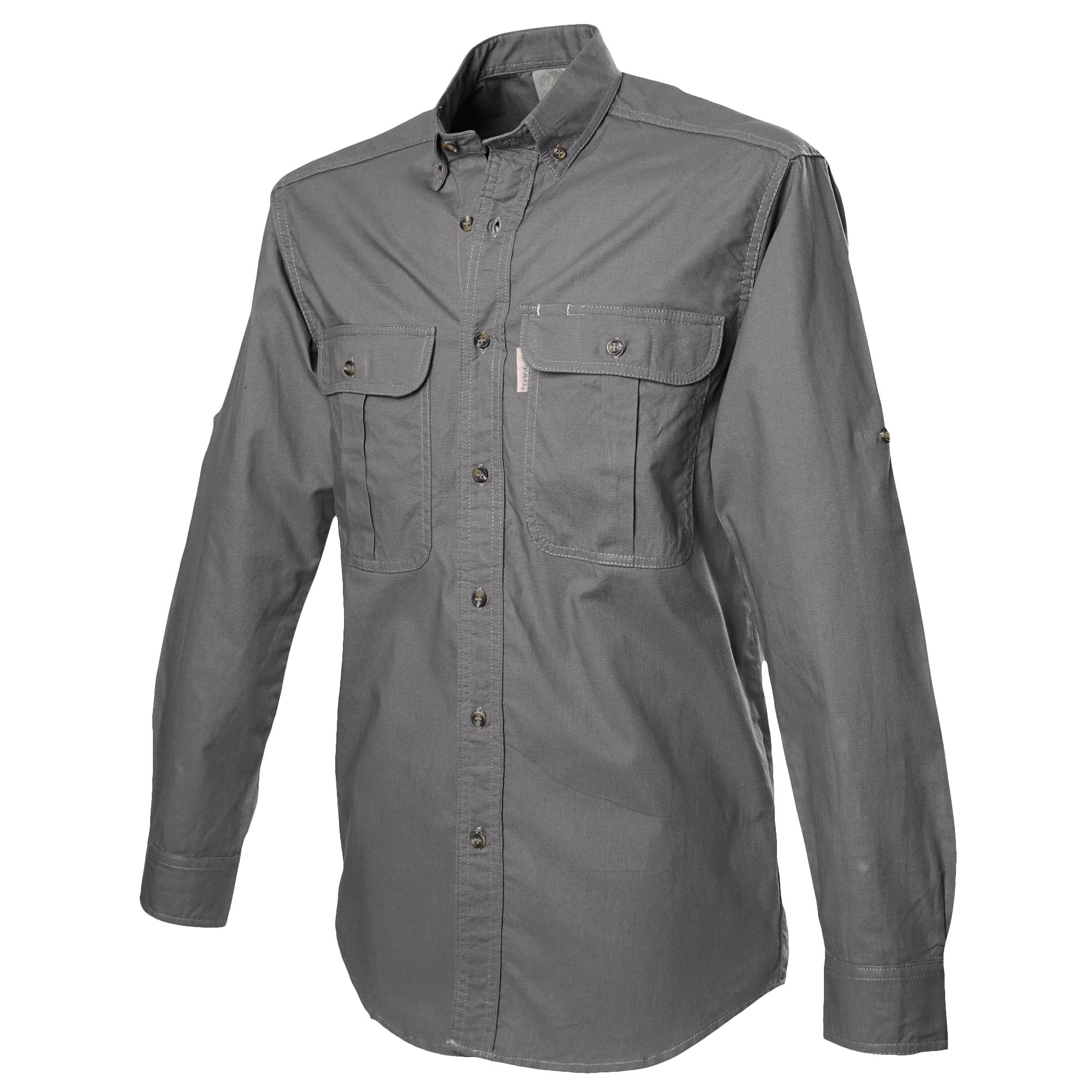 Gray shirt with long sleeves on a white background