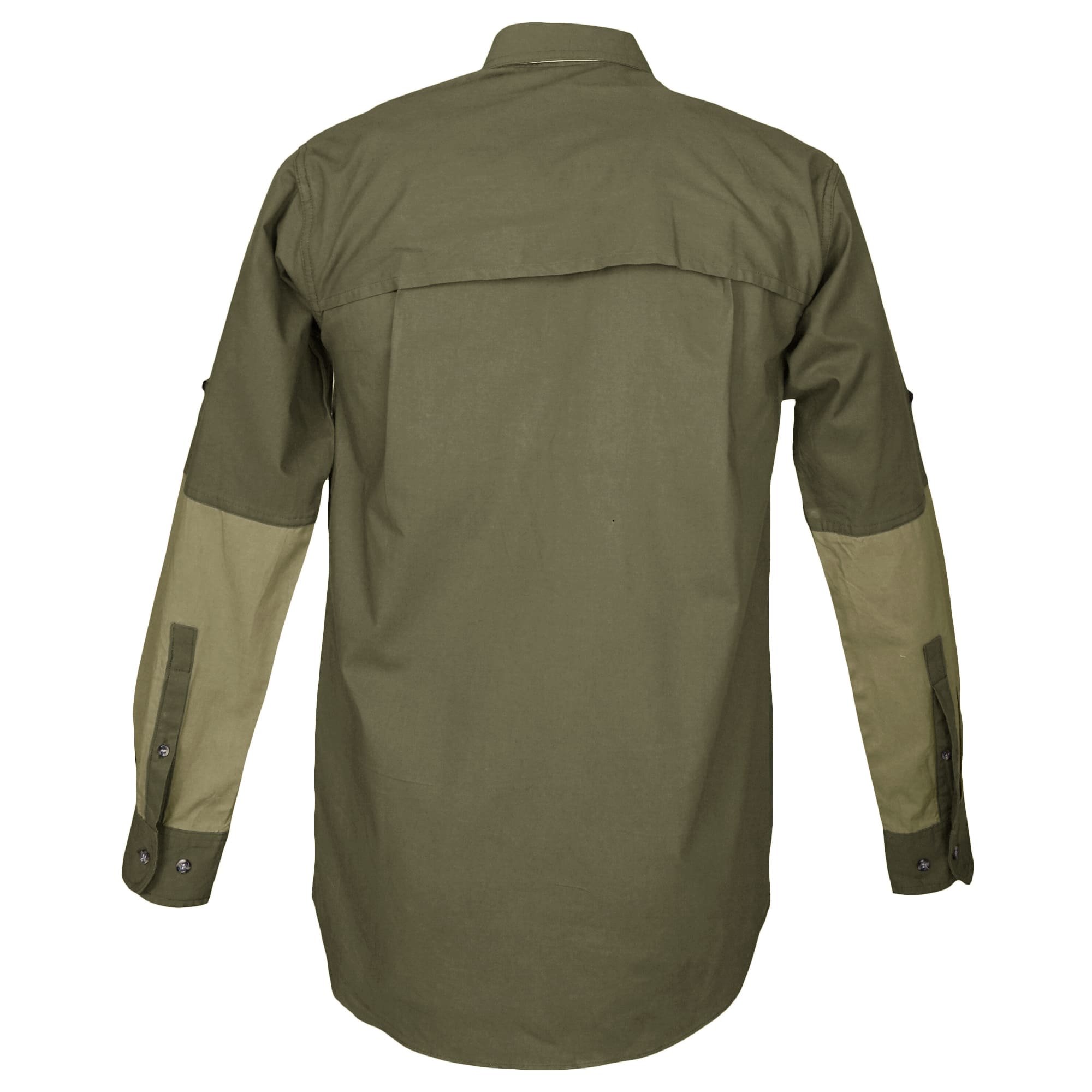 Green shirt with long sleeves on a white background
