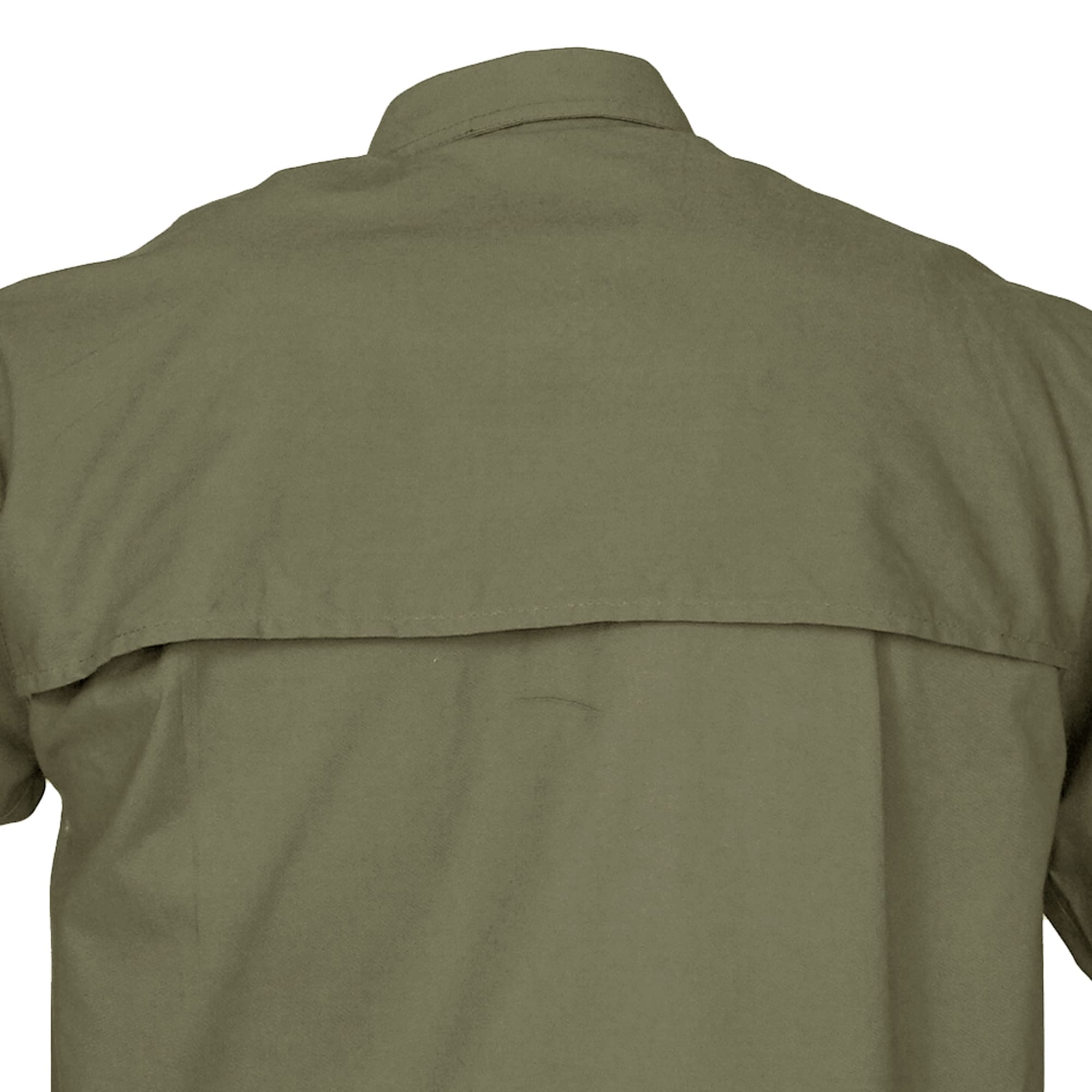 Green shirt with short sleeves on a white background