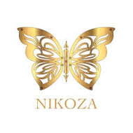 Gold butterfly logo with 'Nikoza' text on a white background