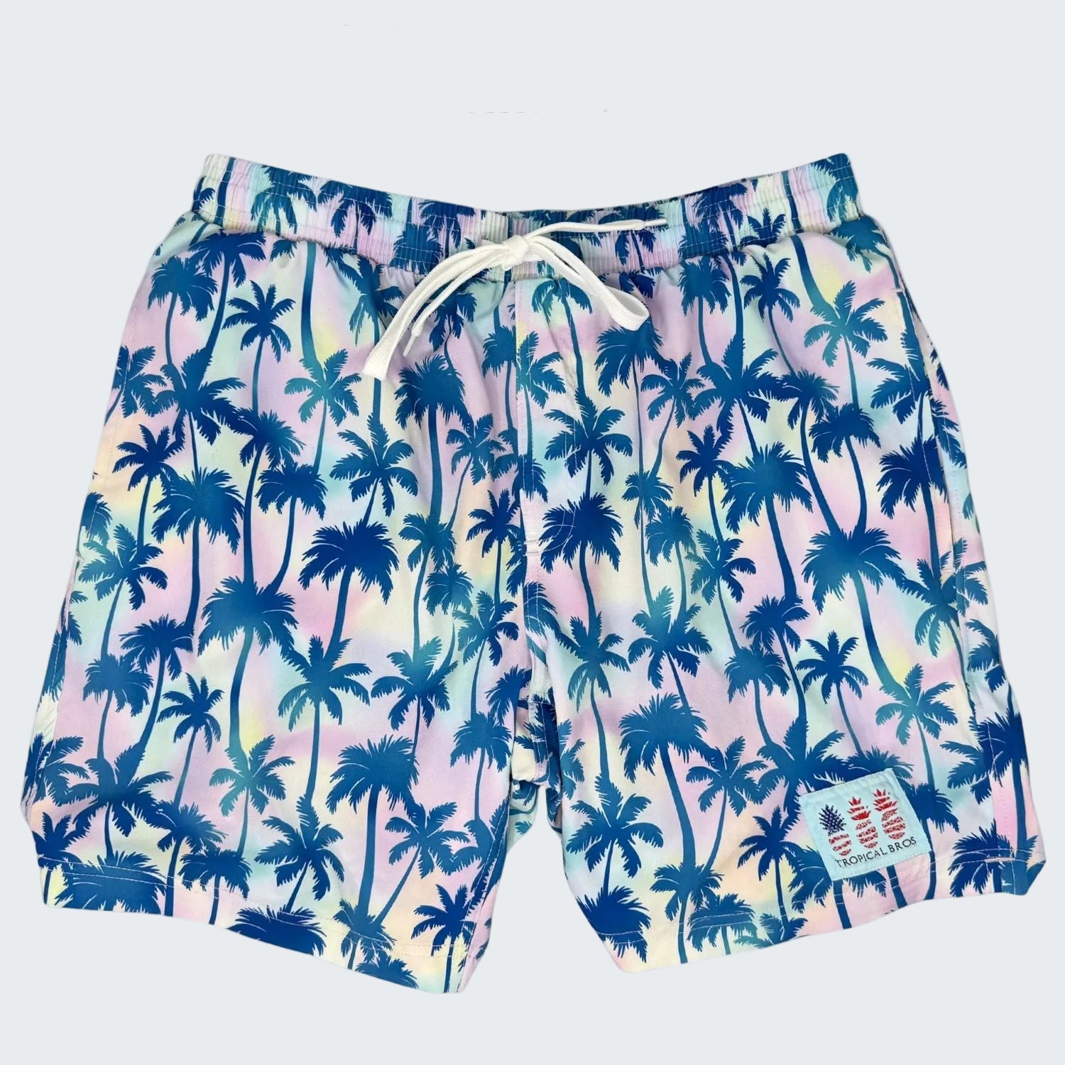 Tropical patterned shorts with a 10 Year Anniversary 2026 Limited Edition label.