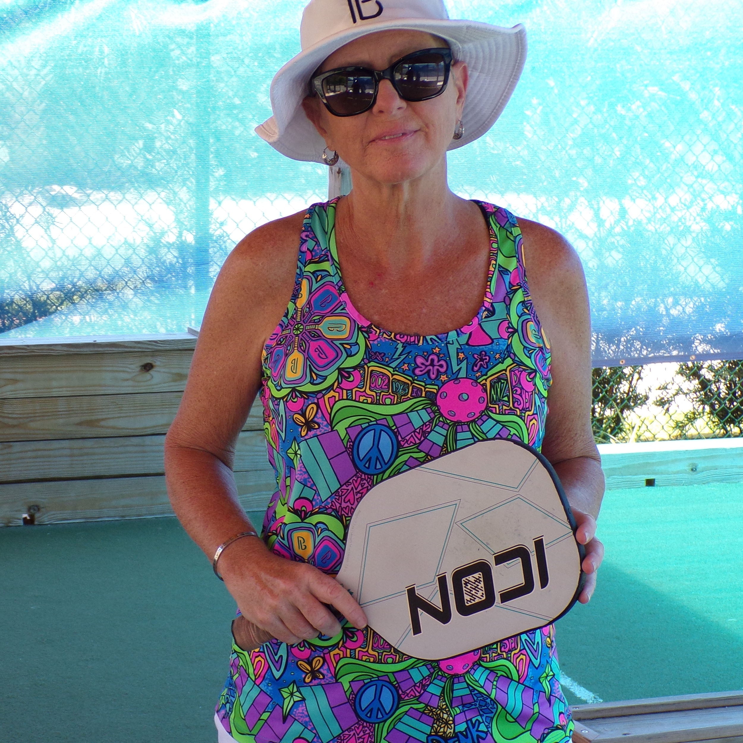 Pickleball Bella Racerback Tank Groovy