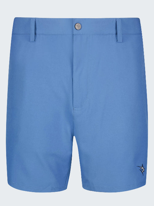 Blue shorts on a white background