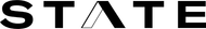 Black 'STATE' logo with a unique design element on a white background
