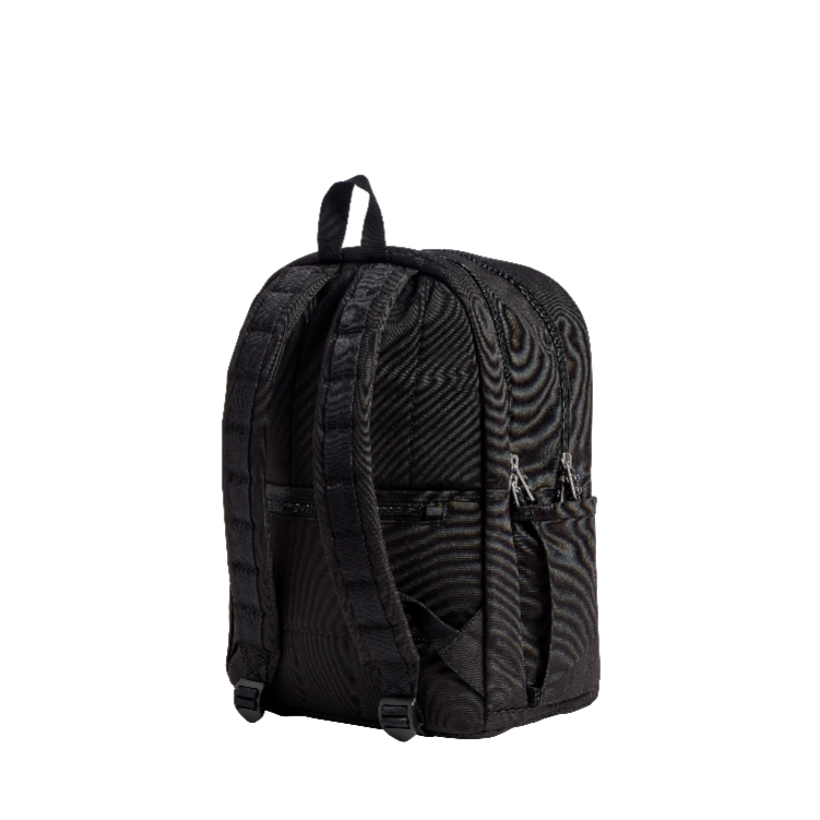 Black backpack on a white background