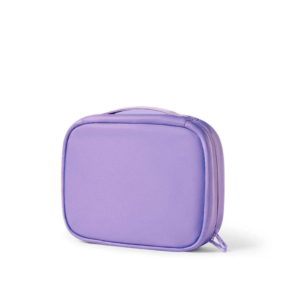 Purple rectangular pouch on a white background