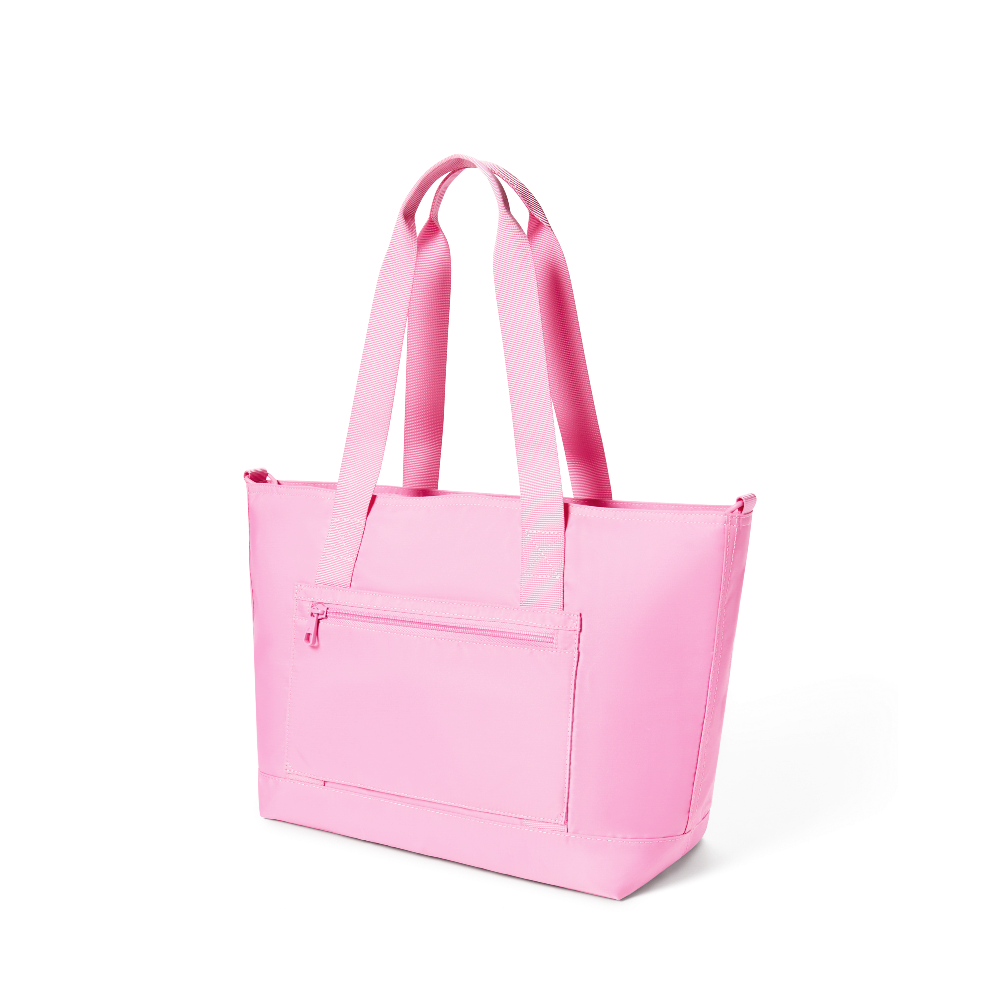 Pink tote bag on a white background