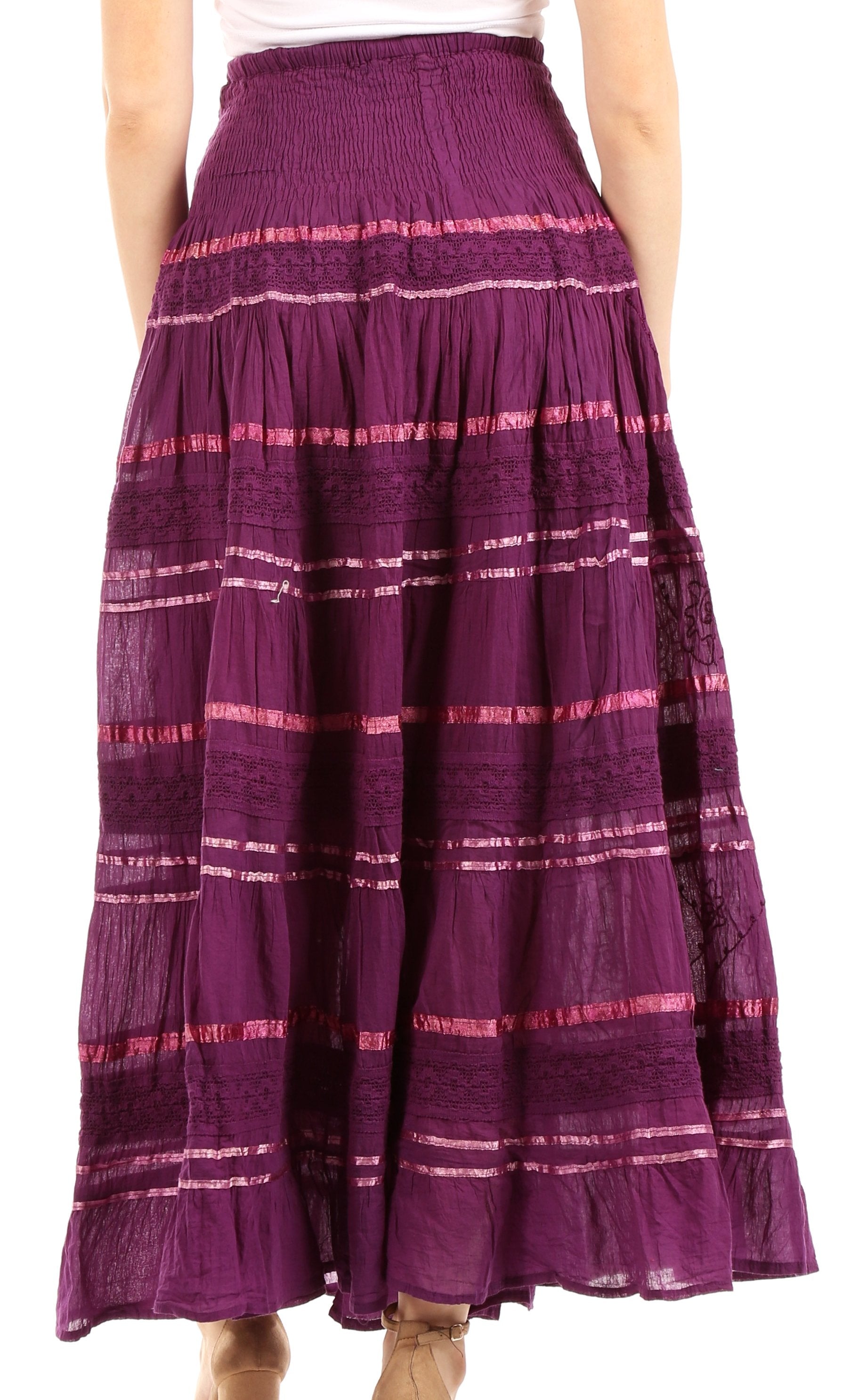 Purple striped skirt on a white background