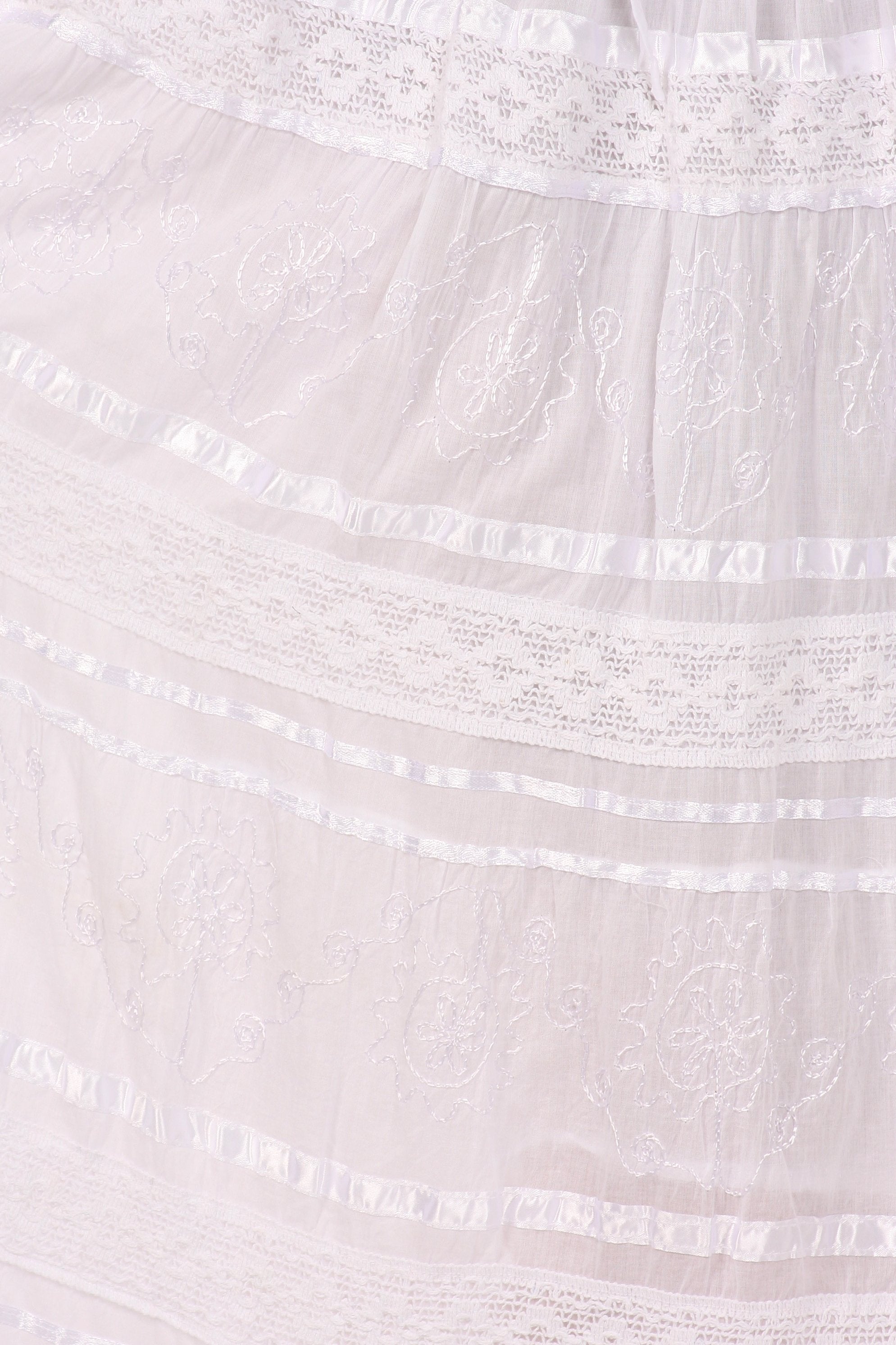 Close-up of white fabric with subtle texture