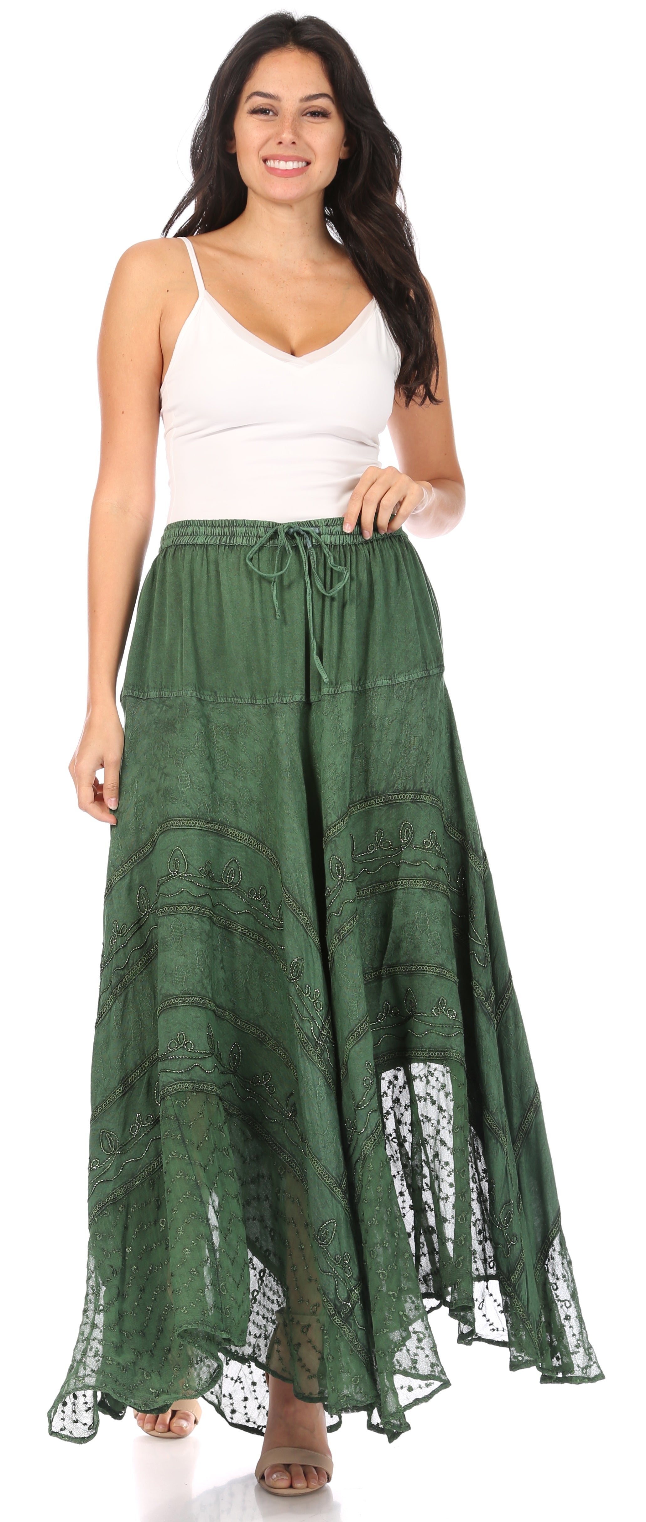 green skirt