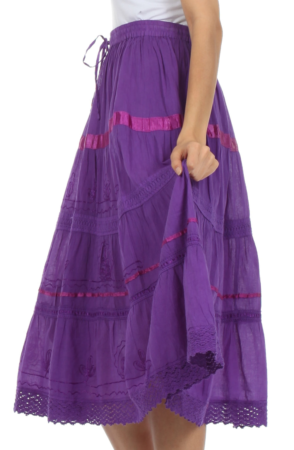 Purple skirt with pink accents on a white background